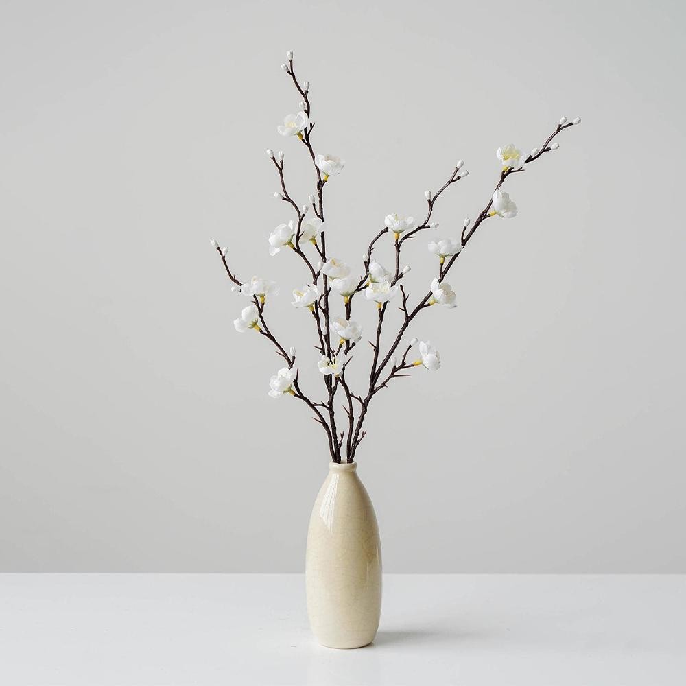 5PCS Artificial Plum Blossom Wintersweet Long Stem Flowers Home Wedding Decor