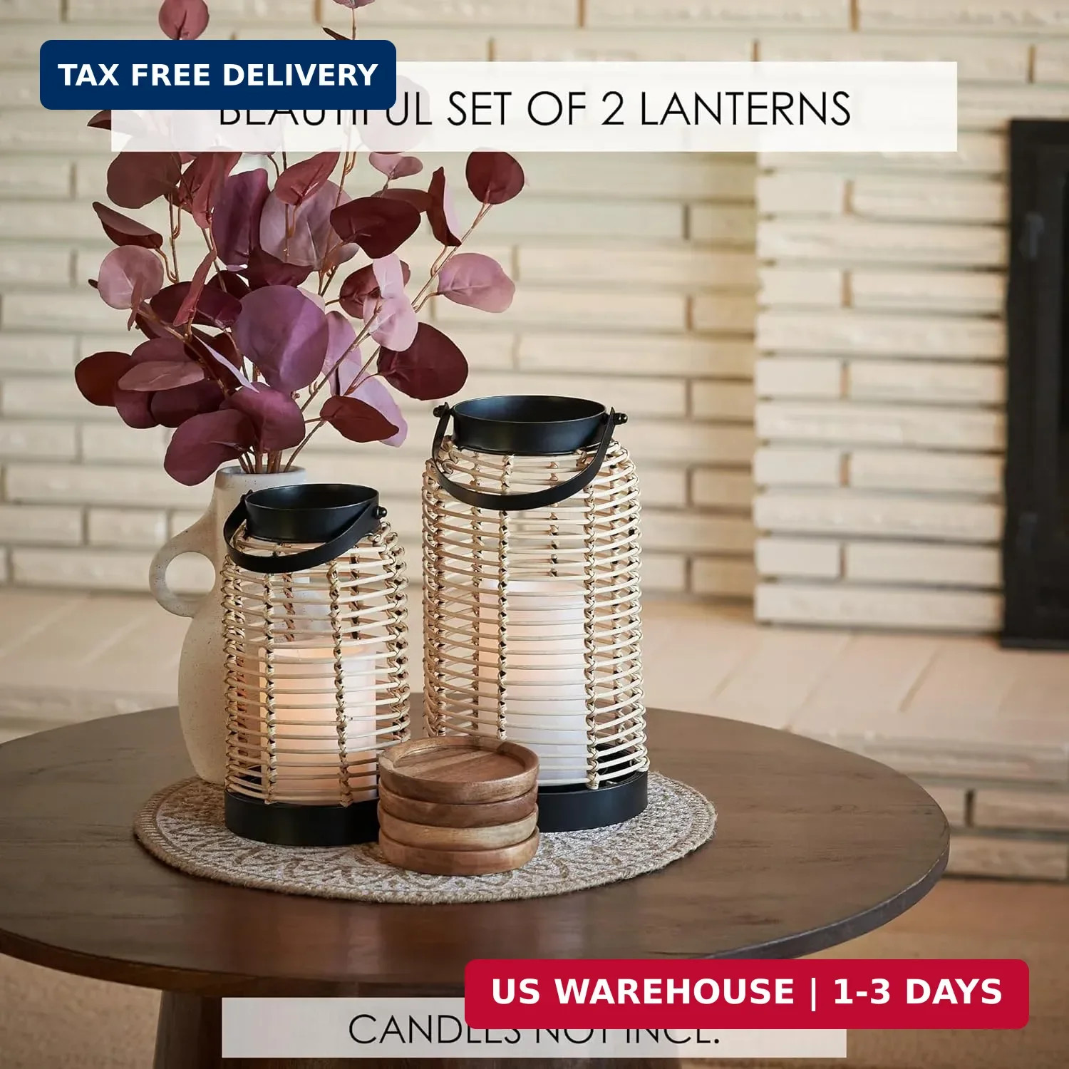 Natural Rattan Boho Lanterns – Handcrafted Chic Decor to Enhance Your Home – Mod