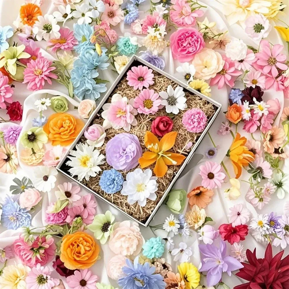 20/52Pcs Random Mix Artificial Flowers Silk Fake Flowers for Home Room Decor DIY
