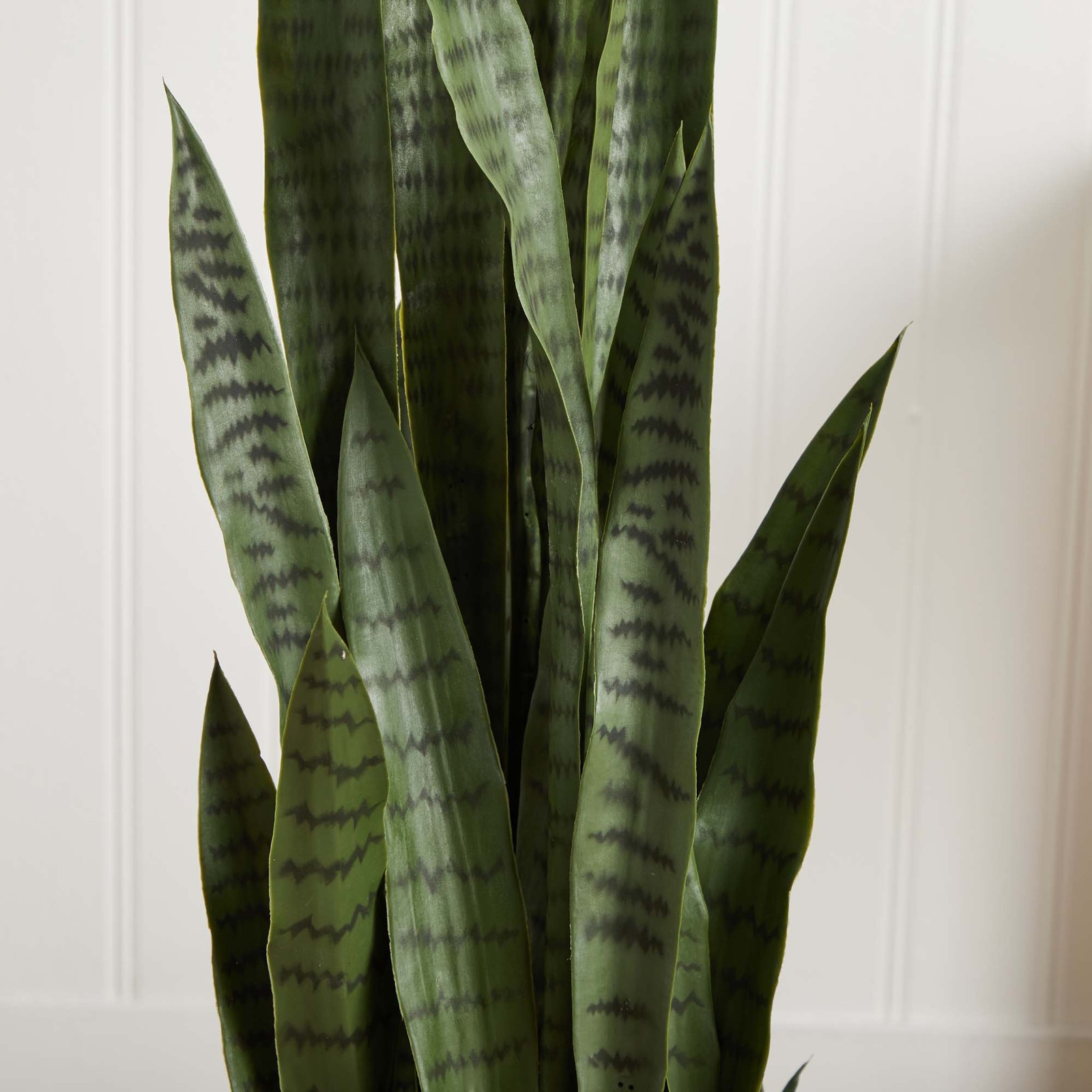 Nearly Natural 51″ Sansevieria Artificial Plant in White Planter in Green