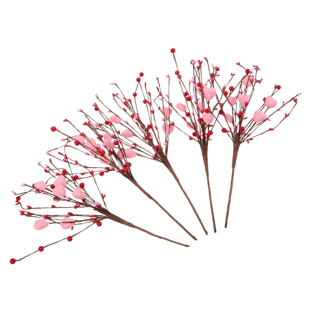5Pcs Bendable Foam Valentine Stem Branches Assorted Color for Table Decoration
