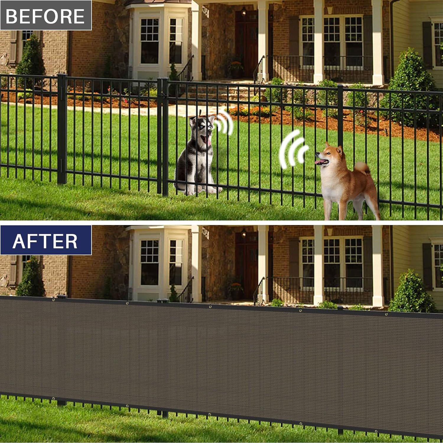 6′ X 25′ Privacy Fence Screen in Brown W/ Brass Grommet 85% Blockage Windscreen