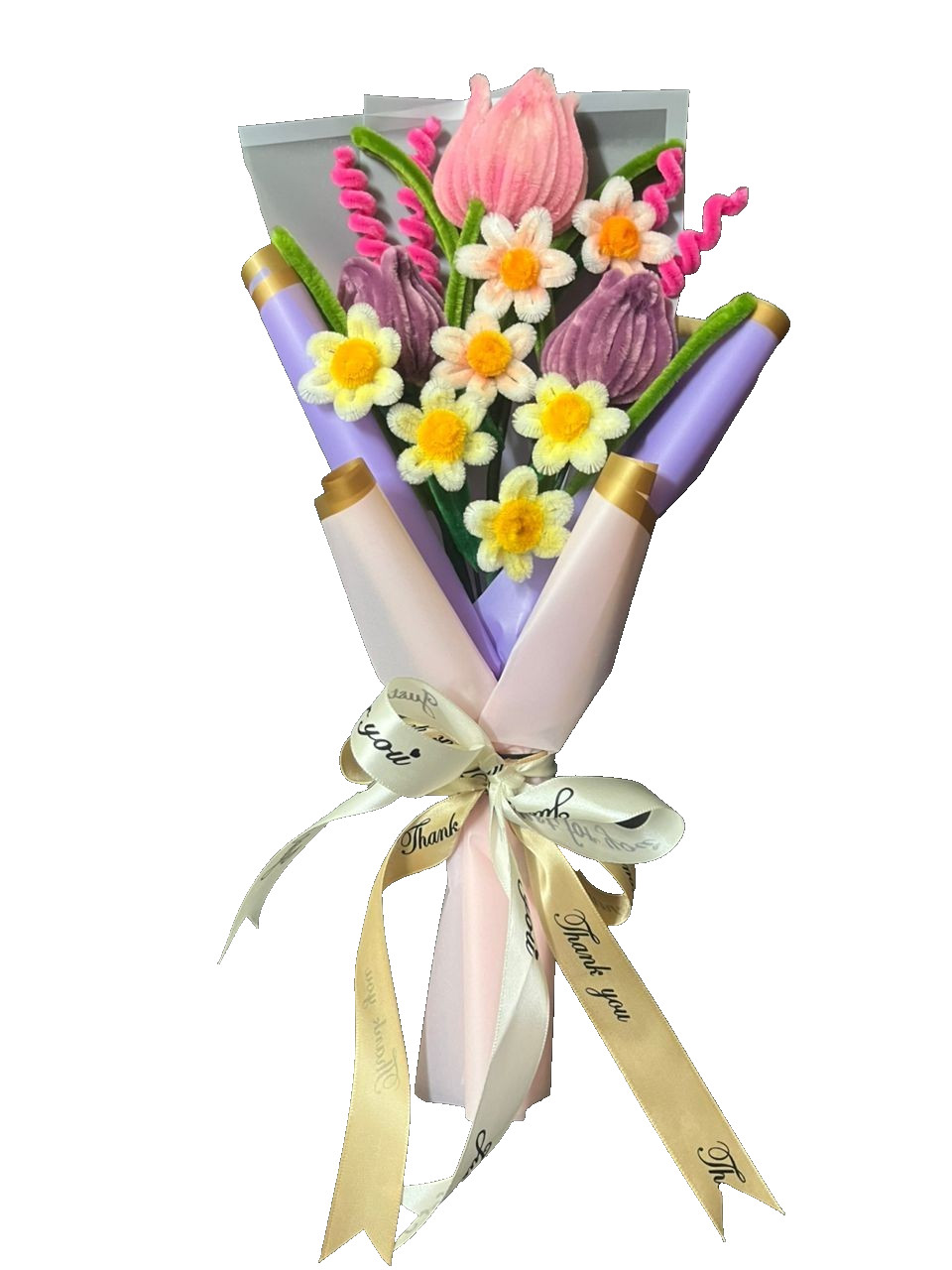 Pipe Cleaner Flowers tulip Bouquet Handmade ready stock