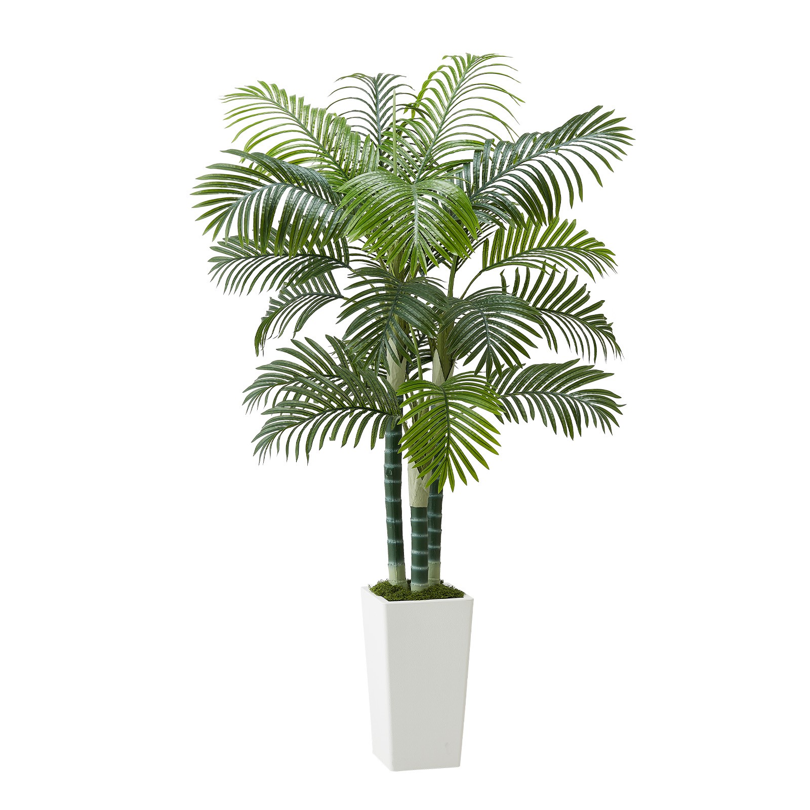 Uimoso 6ft Faux Areca Palm Tree with White Pot for Indoor Spaces