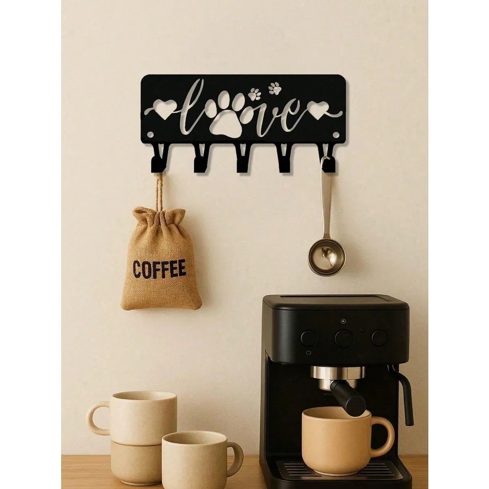 Adorable Dog Metal Key Holder Rack – Entryway Kitchen Coat Towel Organizer Gift