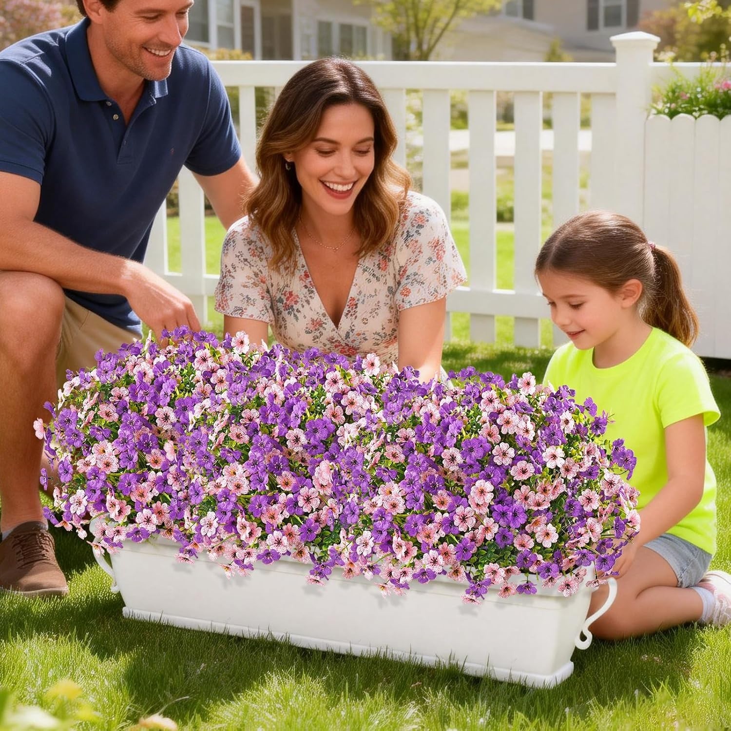 Charming 12-Bundle Fuchsia & Pink Artificial Flowers for Indoor/Outdoor Use