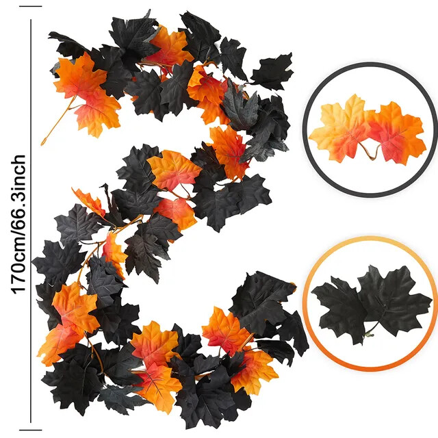 Thanksgiving Maple Leaf Vine Fall Garland Decoration – 6 ft/Christmas Decor