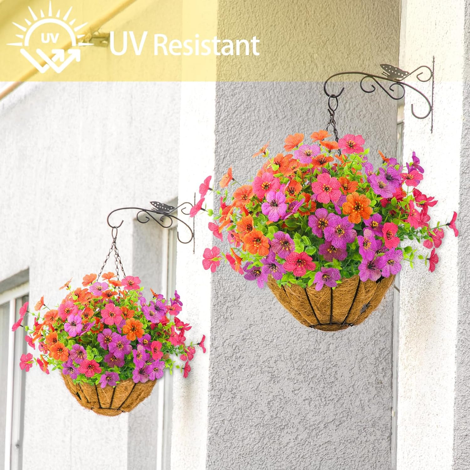 Artificial Spring Flowers for Outdoors Faux Plantst Realistic Fake Flowers