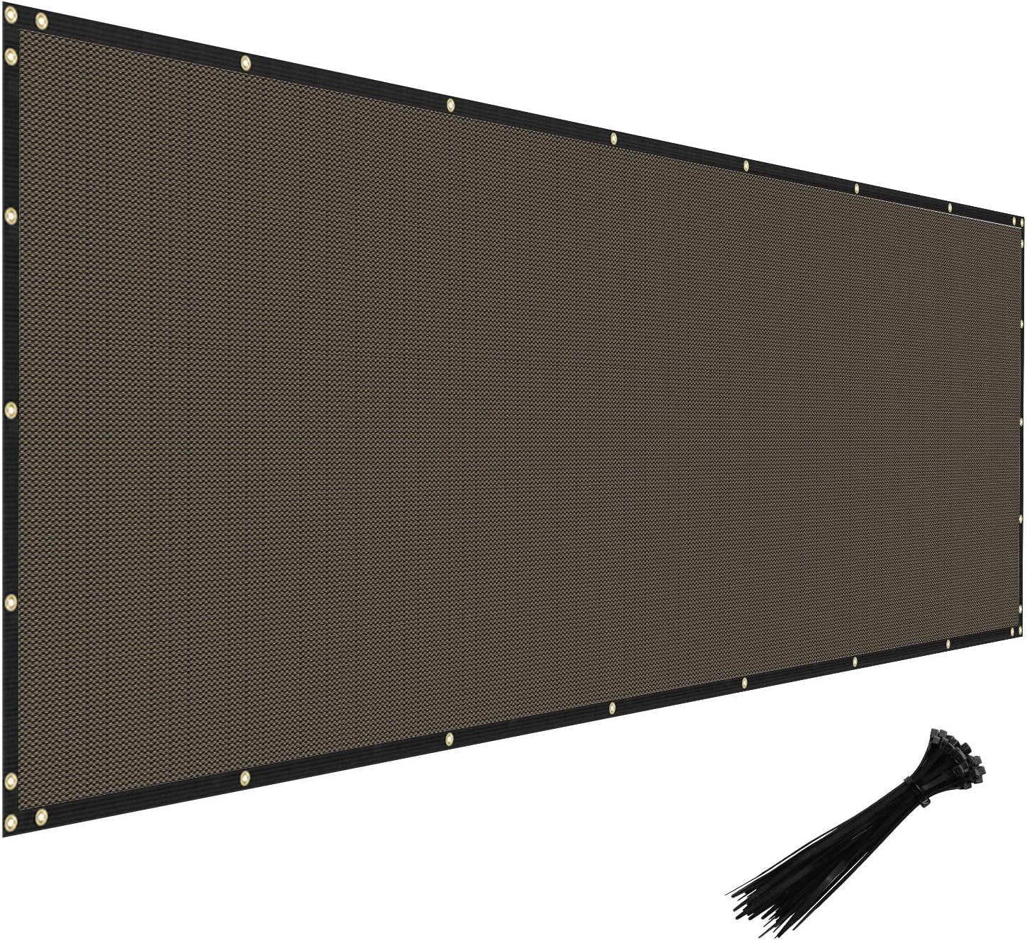 6′ X 25′ Privacy Fence Screen in Brown W/ Brass Grommet 85% Blockage Windscreen