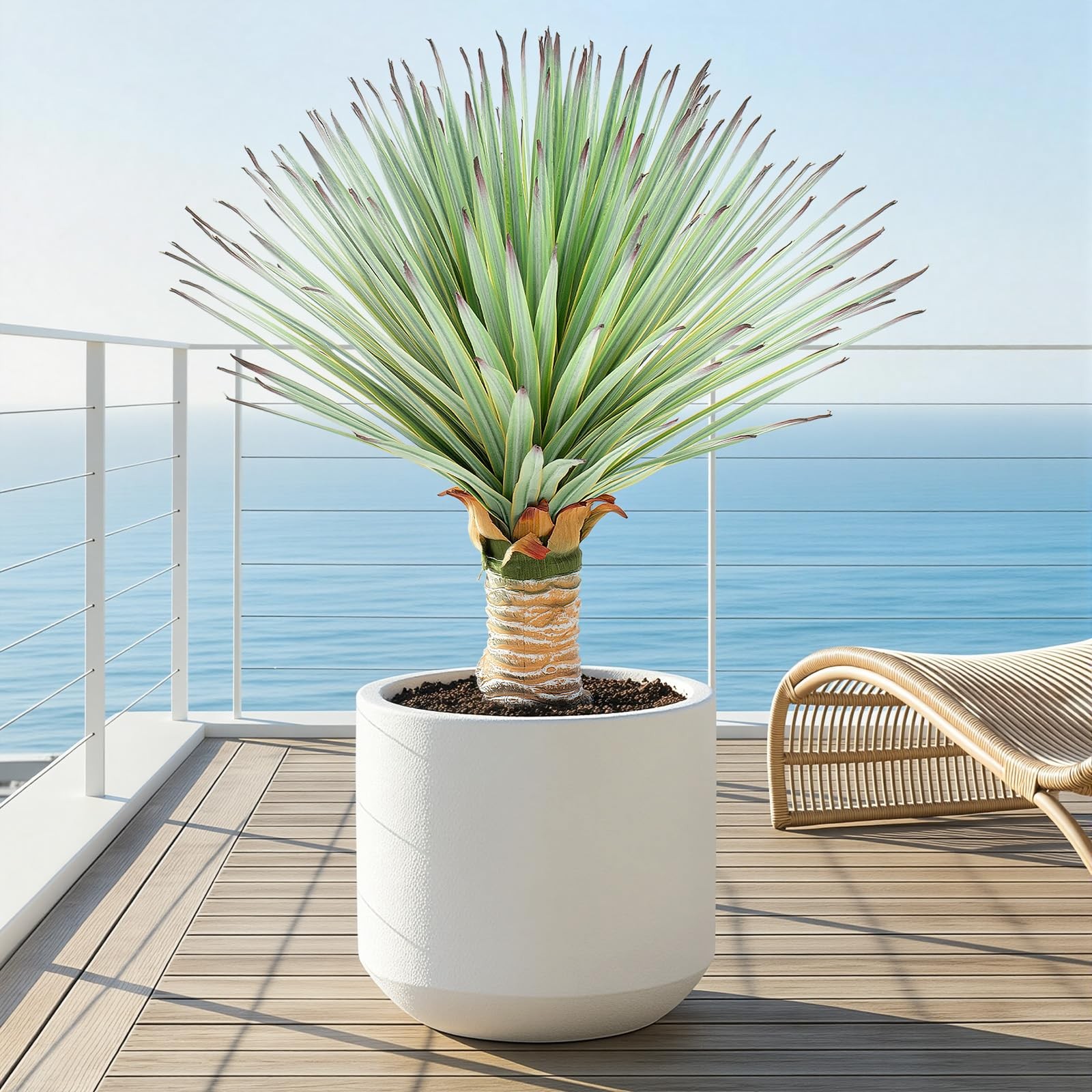 Best 2ft Artificial Agave Plant with 160 Leaves, 23.6inch Faux Floor Large Fake