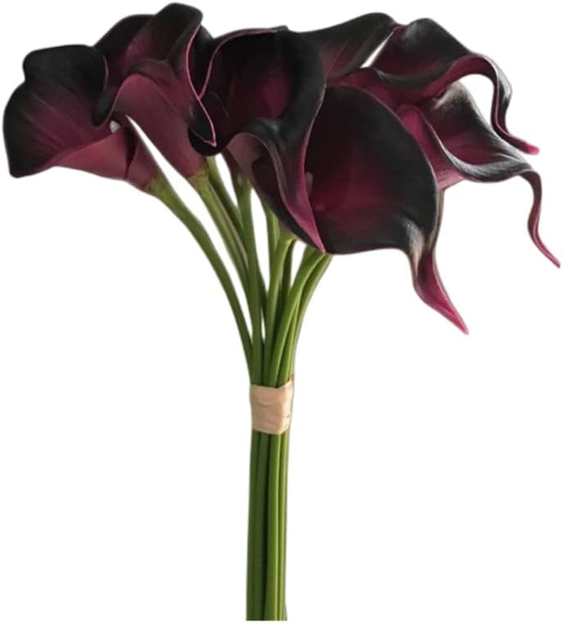 12Pcs Purple Artificial Calla Lily Flowers,13″ Single Heads PU Real Touch | Smal