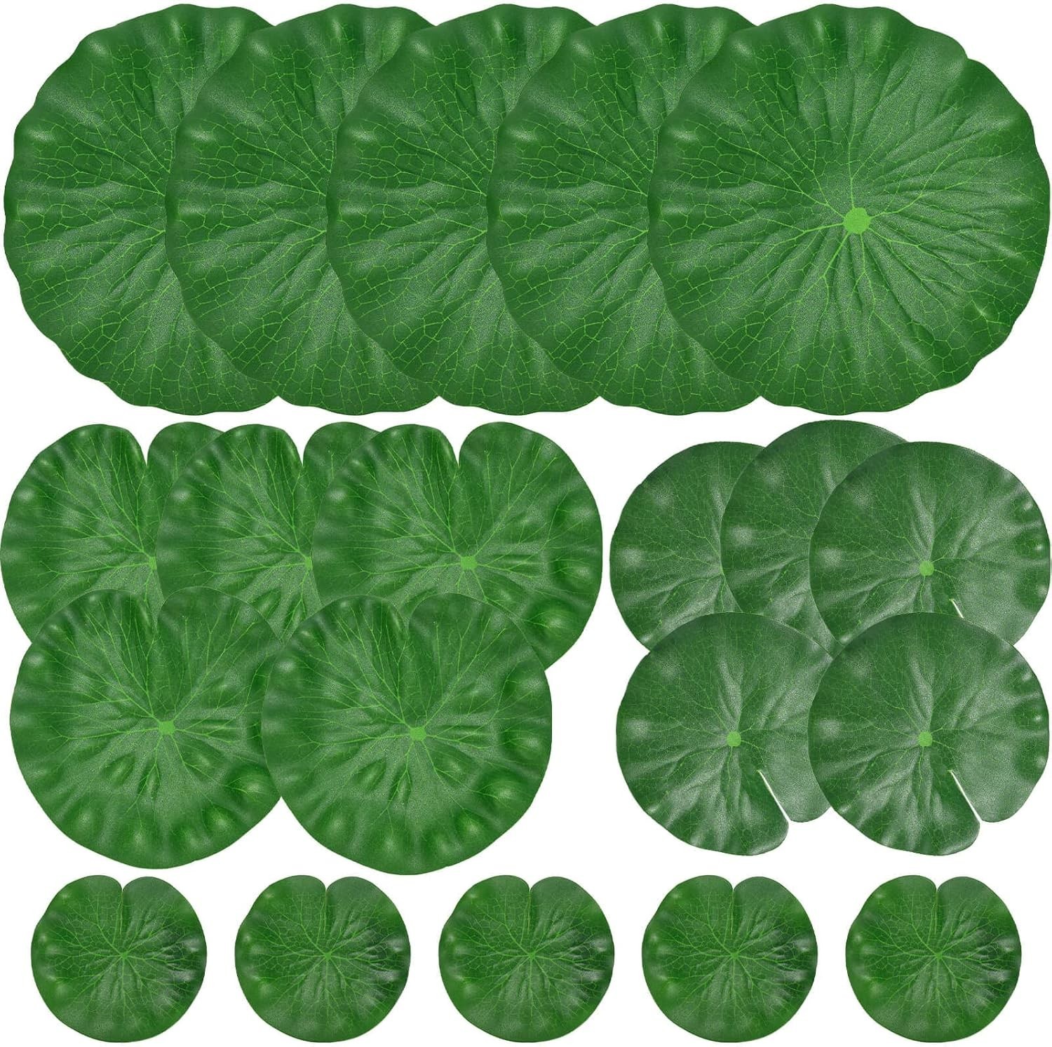 20 Pieces Realistic Lily Pads Leaves, Artificial Floating Foam Lotus Leaves, …