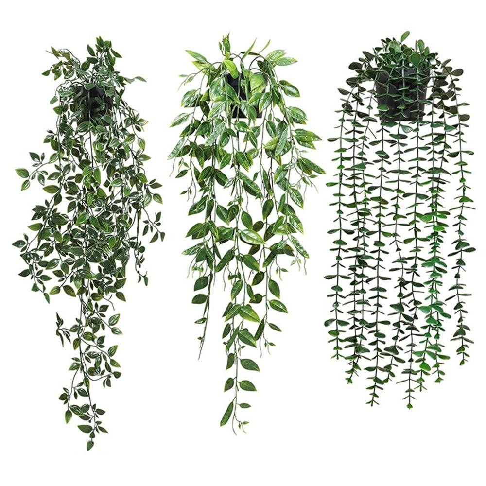 Fake Hanging Plants with Pot Artificial Vines Potted Home Indoor Outdoor Decor