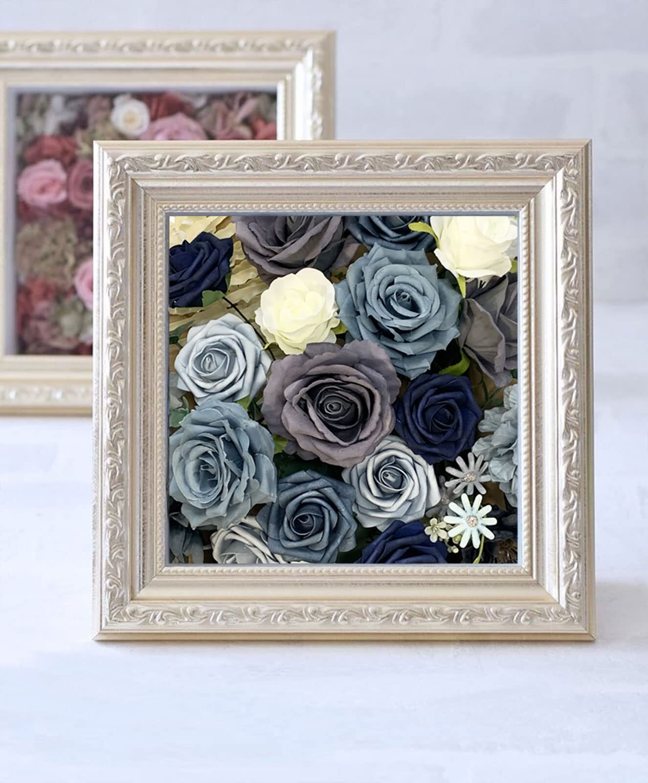 Artificial Roses for DIY Wedding Bouquets & Party Decorations Dusty Blue Silk