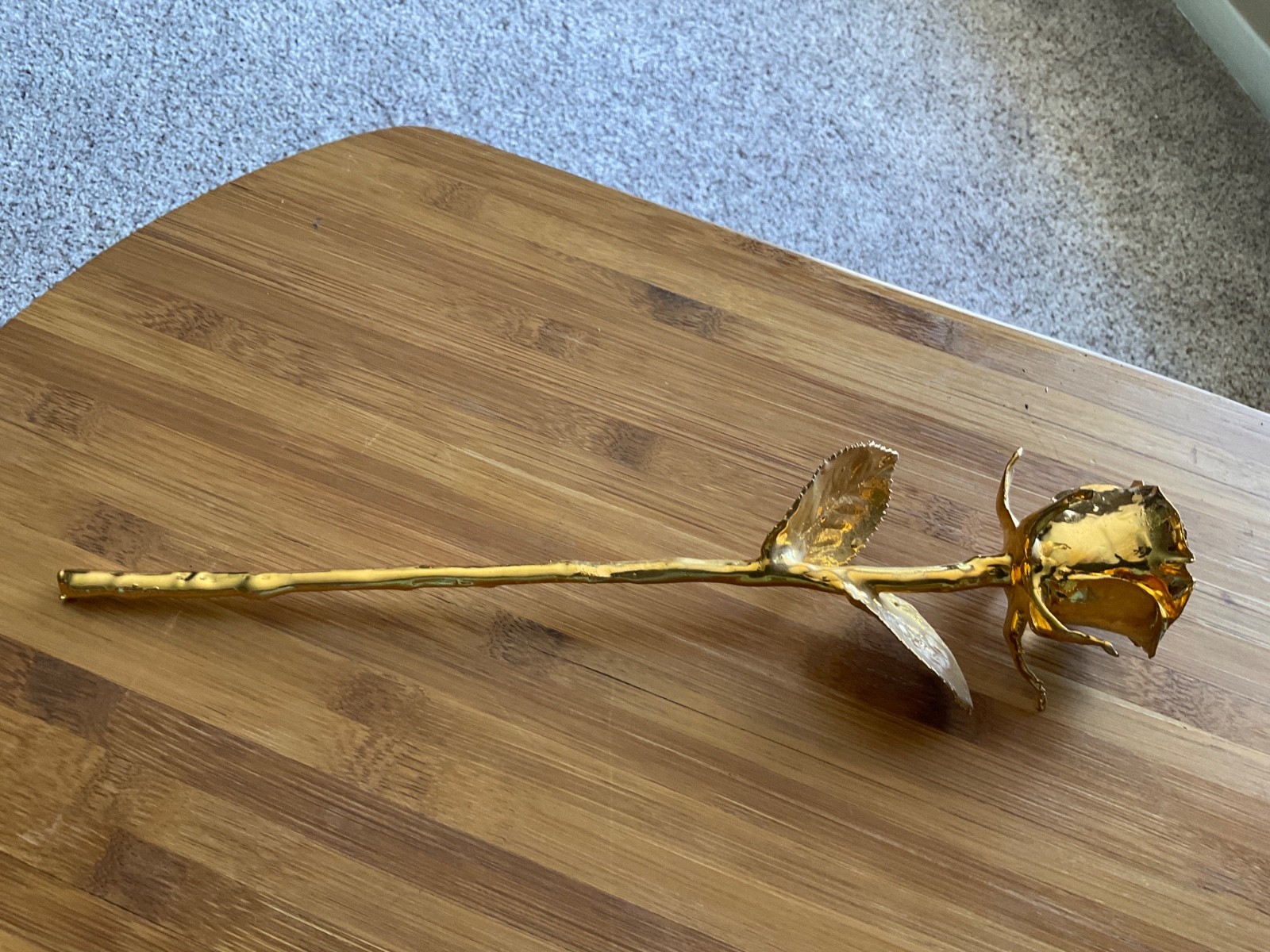 Steven Singer Jewelers Real Rose Preserved and Dipped in 24 Karat Gold Rose