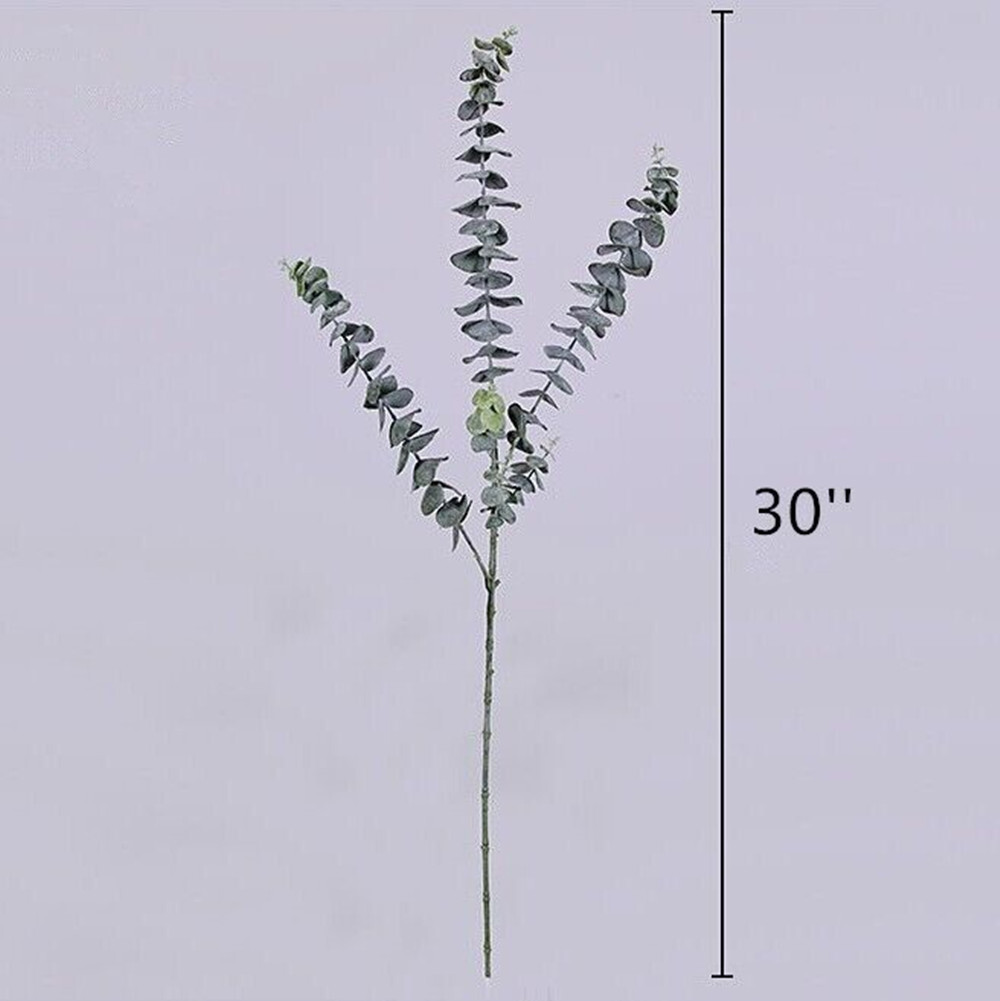 Artificial Plants Eucalyptus Stems Leaves Green Leaf Branches Flowers Decoration