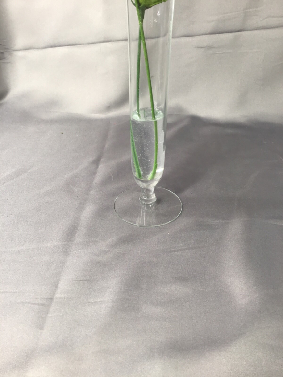 Creamy Peach & Pink Peony Artificial Arrangement in Faux Water Vtg Glass Vase