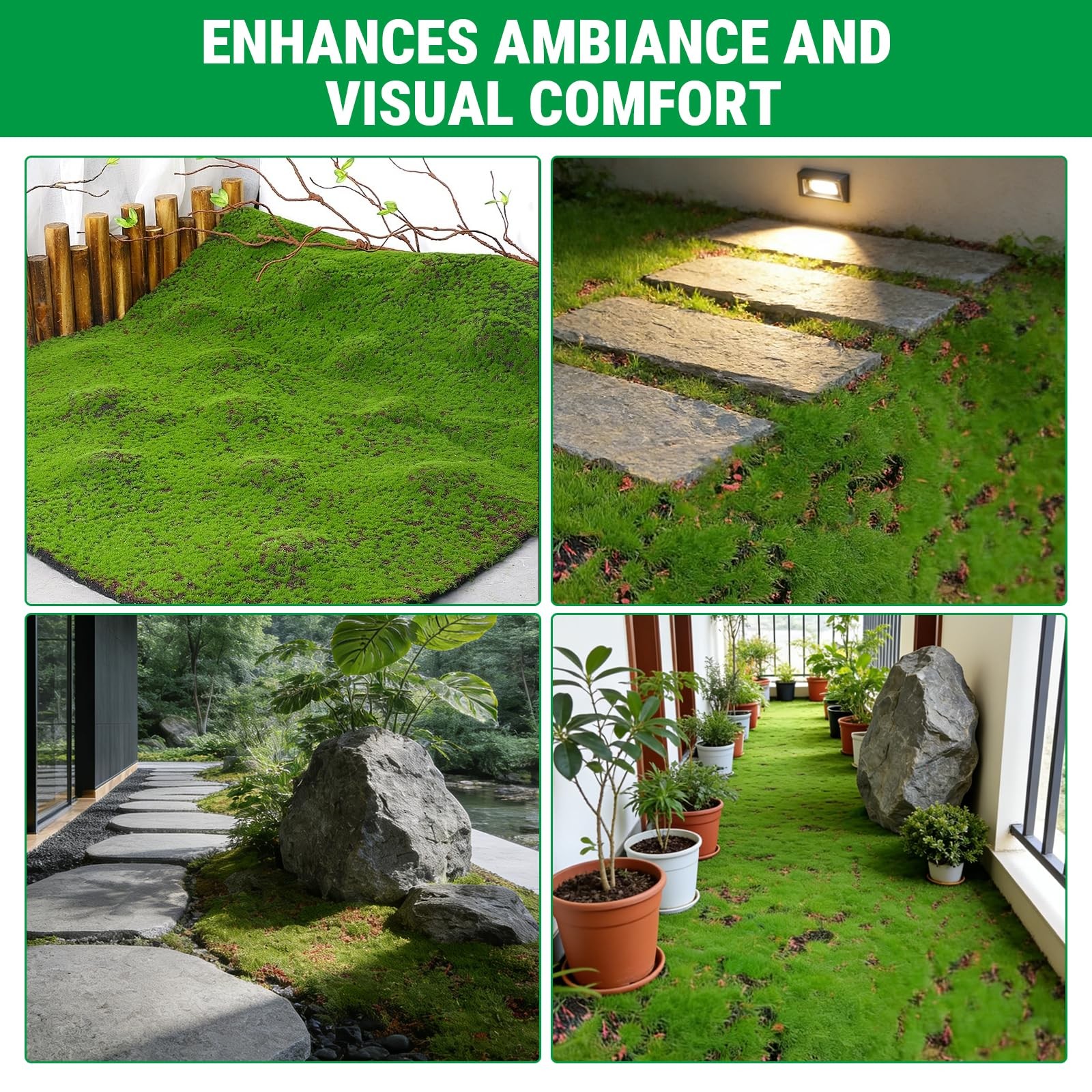 Maxmartt Fake Moss for Crafts 39″ x 39″ Faux Moss Mat for Plants Indoor Green…