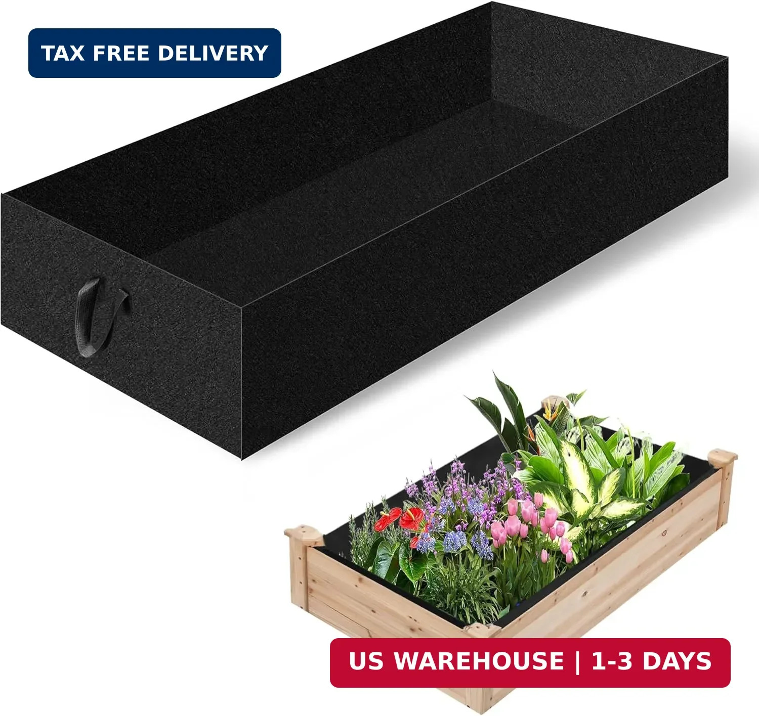 1PCS Raised Garden Bed Liner Fabric Raised Garden Bed Breathable Drainage Rectan