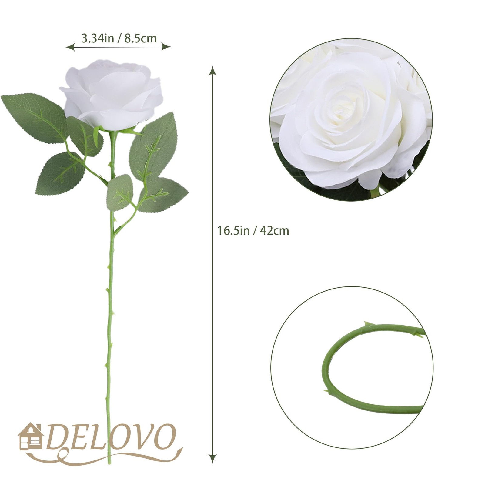 52pcs White Roses Artificial Flowers Ivory Fake Flowers Silk Roses with Stems…