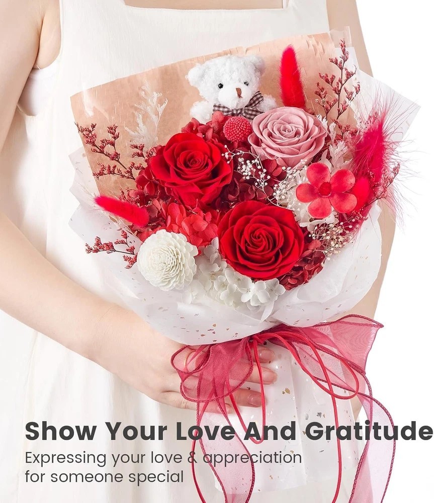 Polylove Forever Flower Bouquet Flowers for Delivery Prime Preserved Roses with
