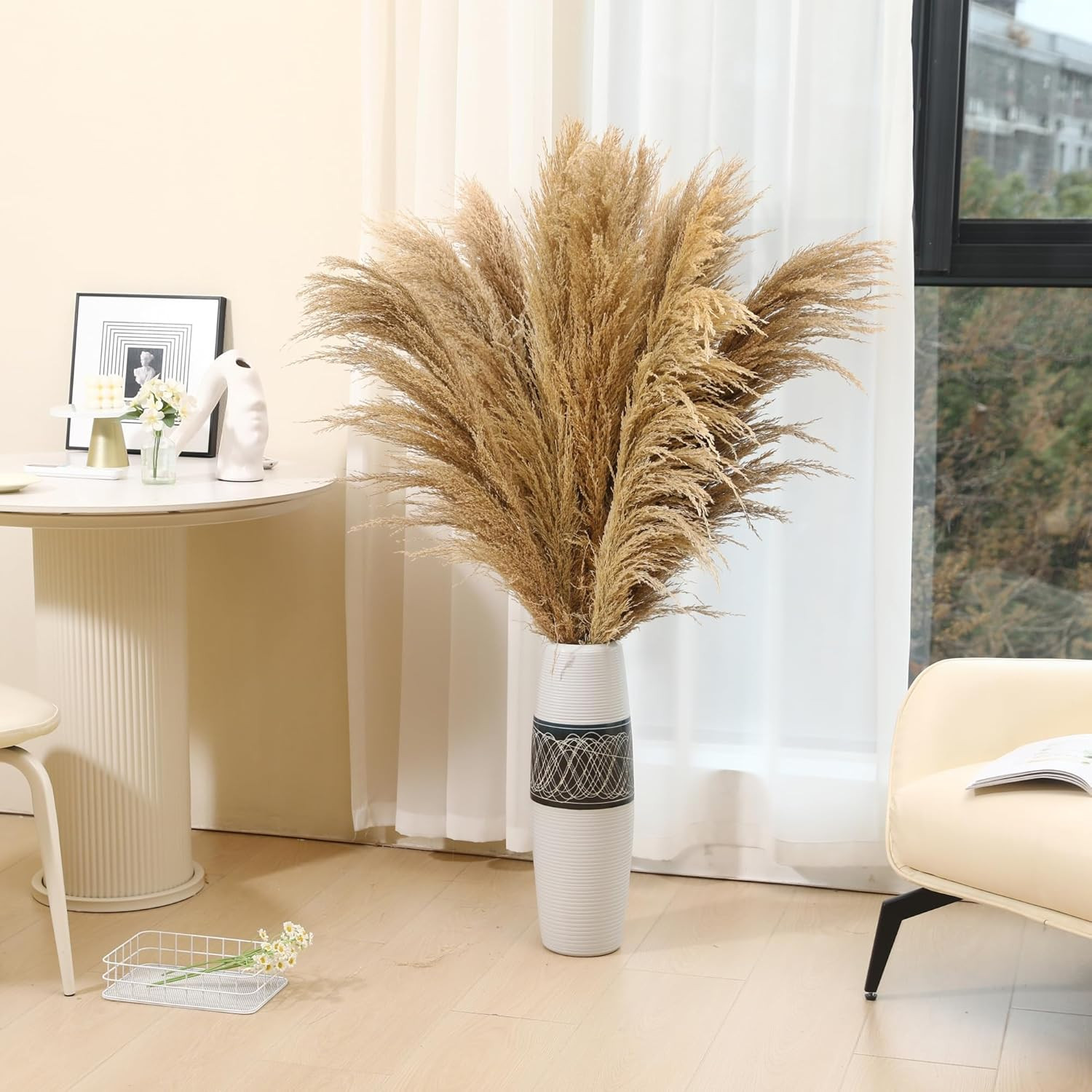 Pampas Grass Decor 10 Stems 46In Tall Large Fluffy Dried Boho Home Wedding