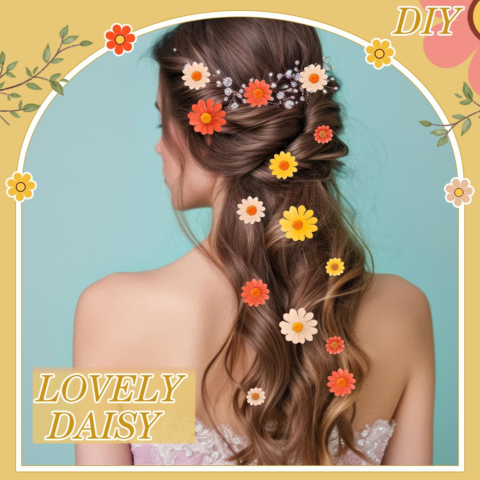 240 Pcs Artificial Daisy Flower Heads Bulk, Multi Color Fake Silk Mini Faux D…