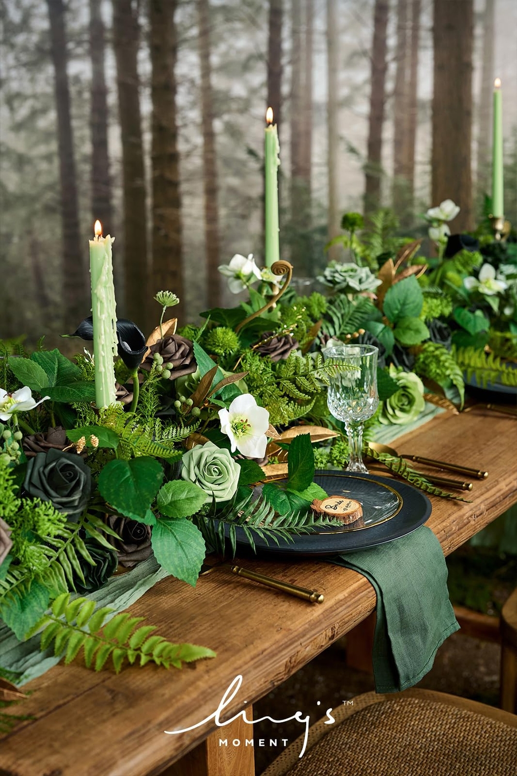 Ling’s Moment Fake Flowers Box, Artificial Faux Greenery Stems Silk Roses Foa…