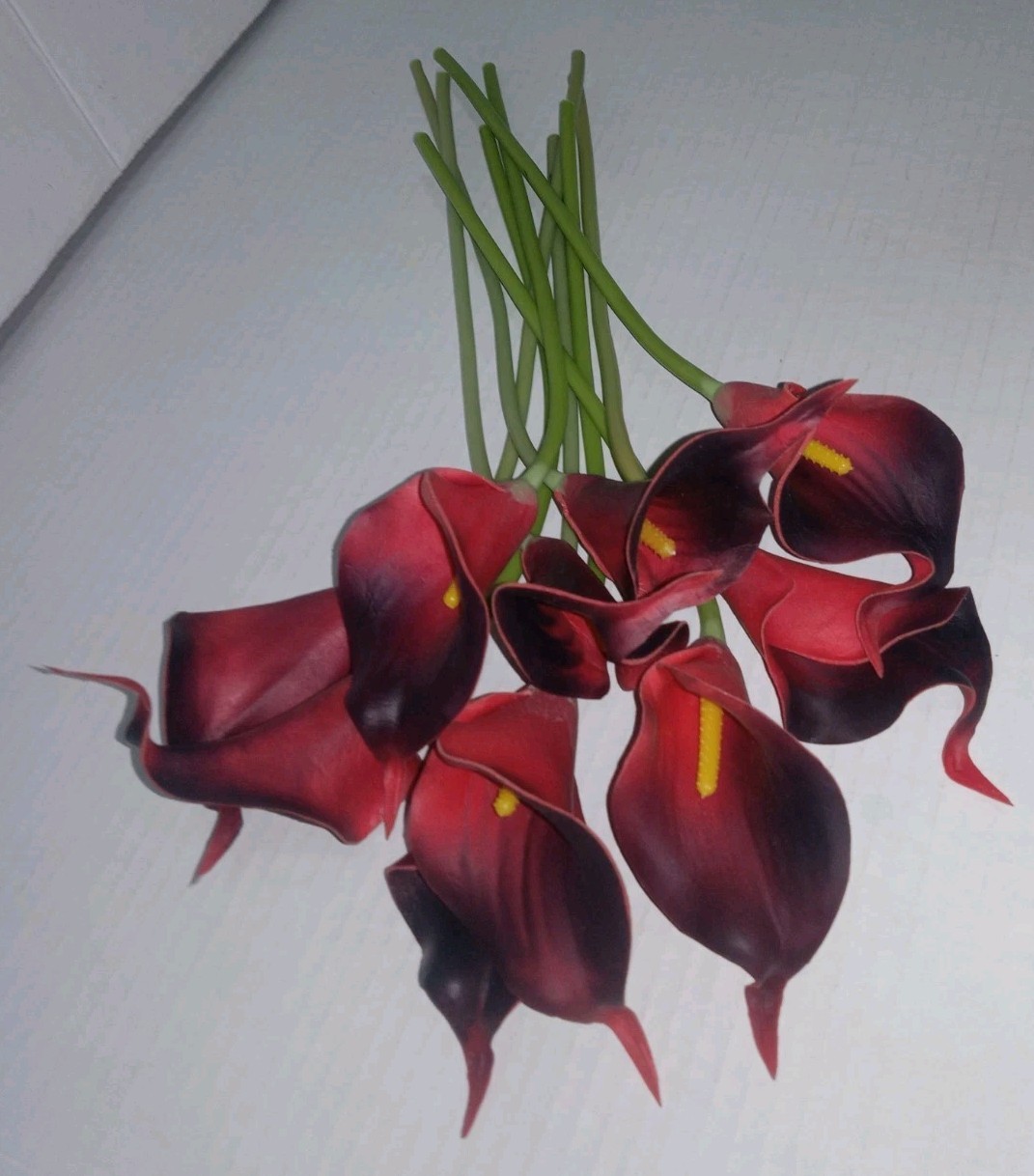 10~Stem Bundle Of Brick Red Real Touch 12″ CALLA LILLIE Artificial Flowers