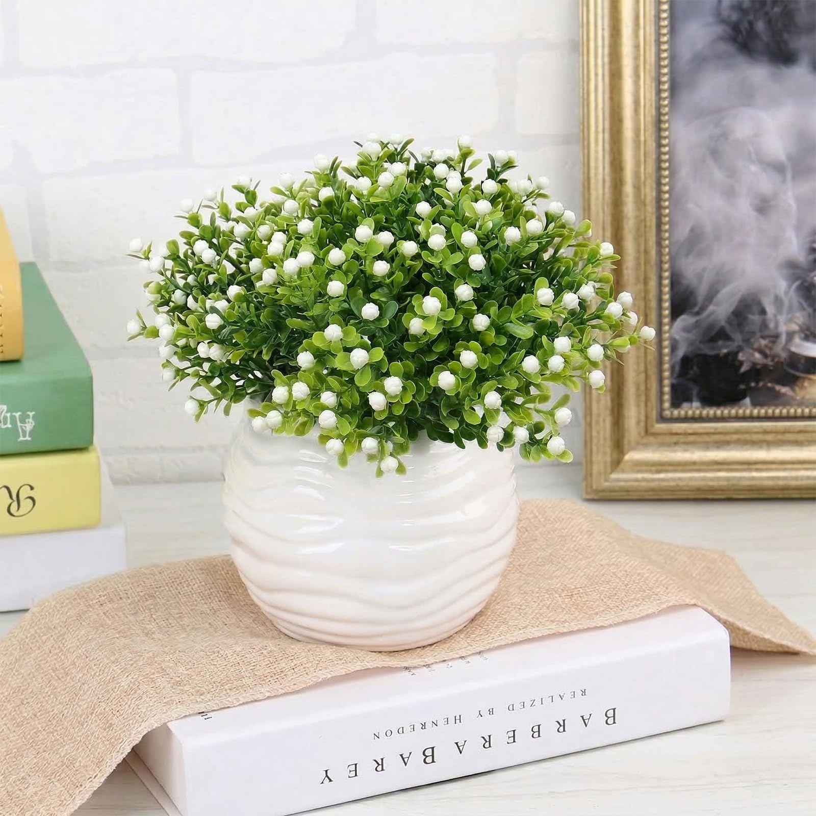 40 PCS Little Artificial Flowers Vase Filler – Baby’s Breath Stems Faux Flora…