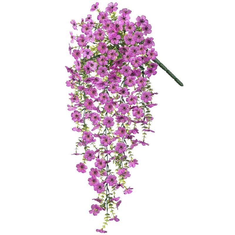 1PCS Artificial Morning Glory Vines UV Resistant Hanging Flowers Outdoor Decor