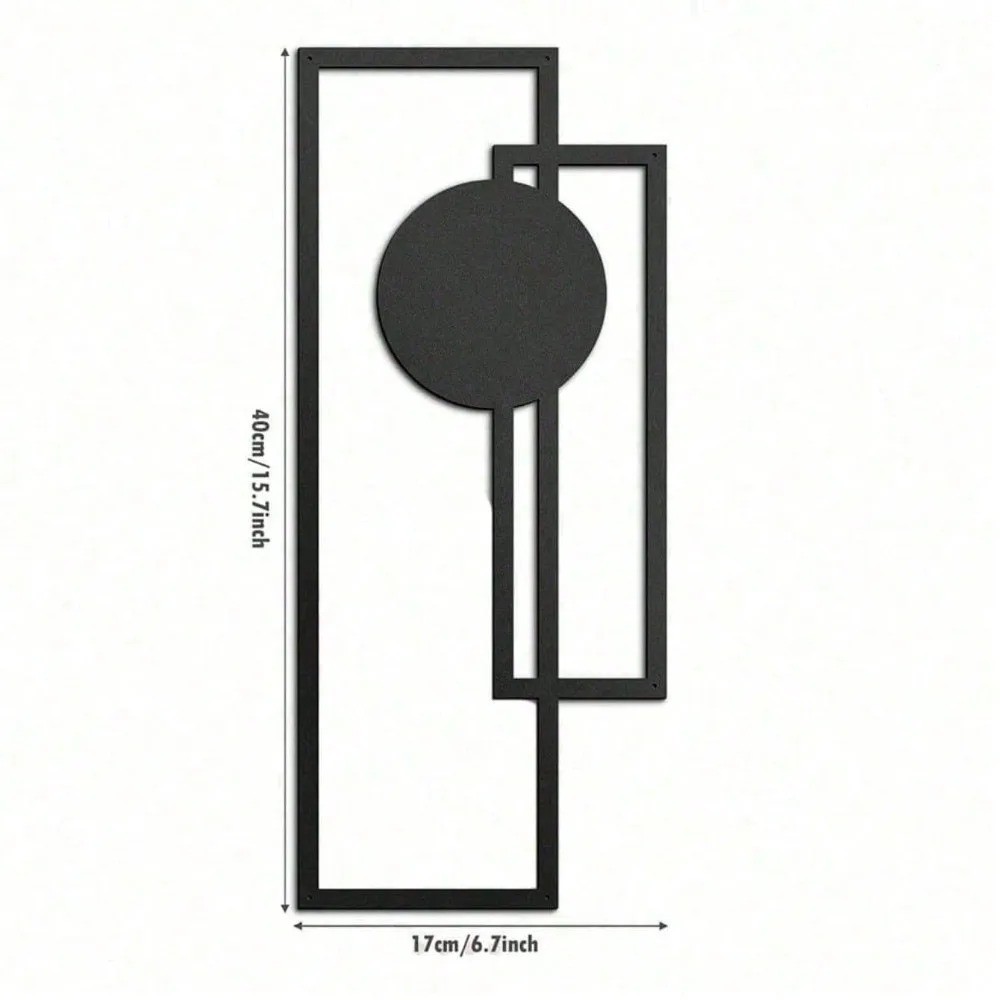 2-Pc Abstract Gothic Line Metal Wall Art Minimalist Black Living Room Decor