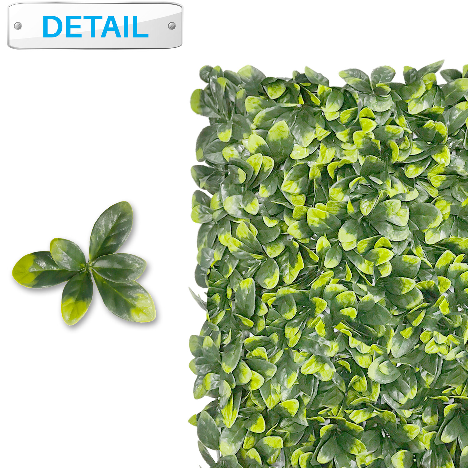 20″x20″ Artificial Greenery Grass Wall Hedge Decor Privacy Fence Panel, Ficus
