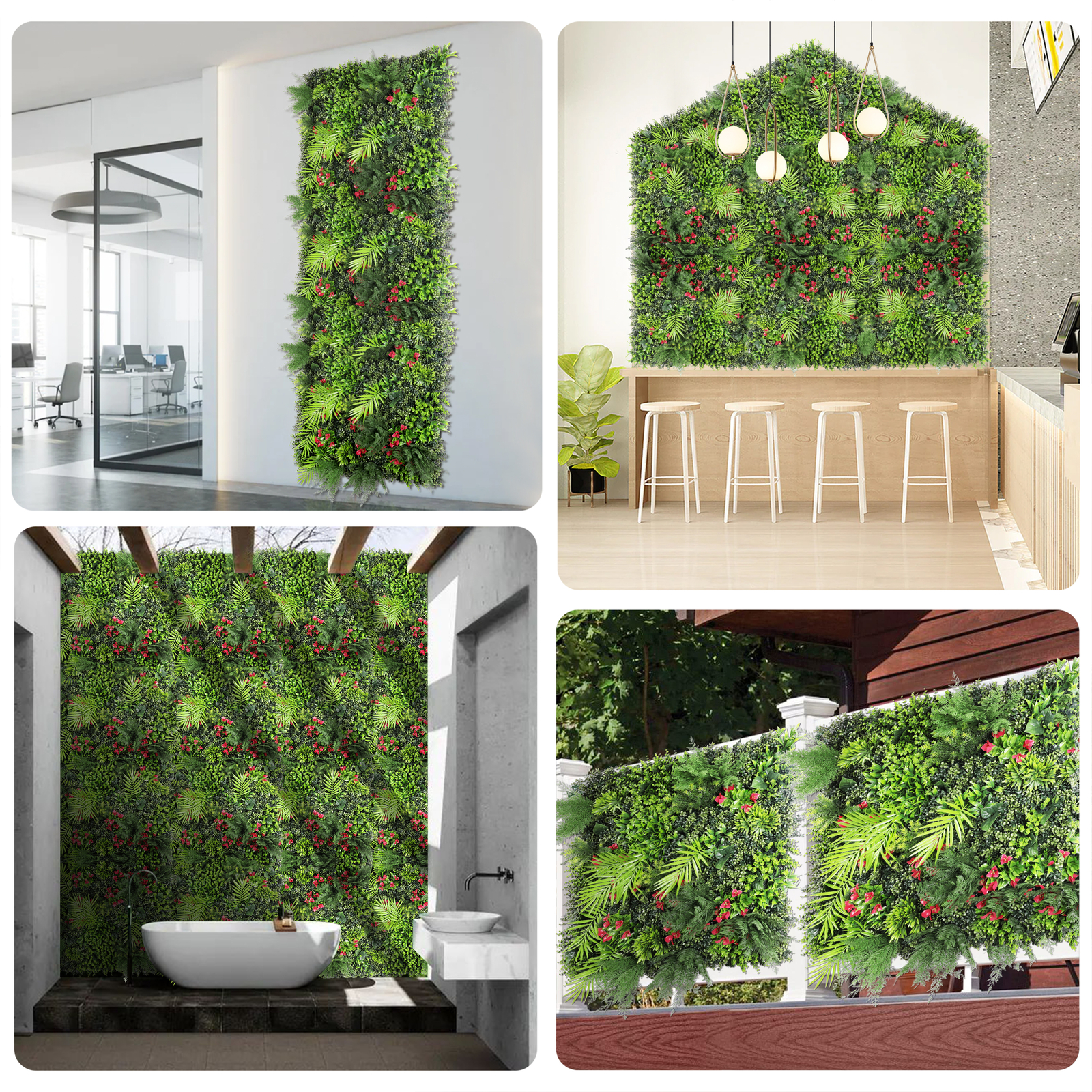 40″x40″ Artificial Faux 3D Mix Leaf Privacy Fence Screen Decor Panel Hedge V12