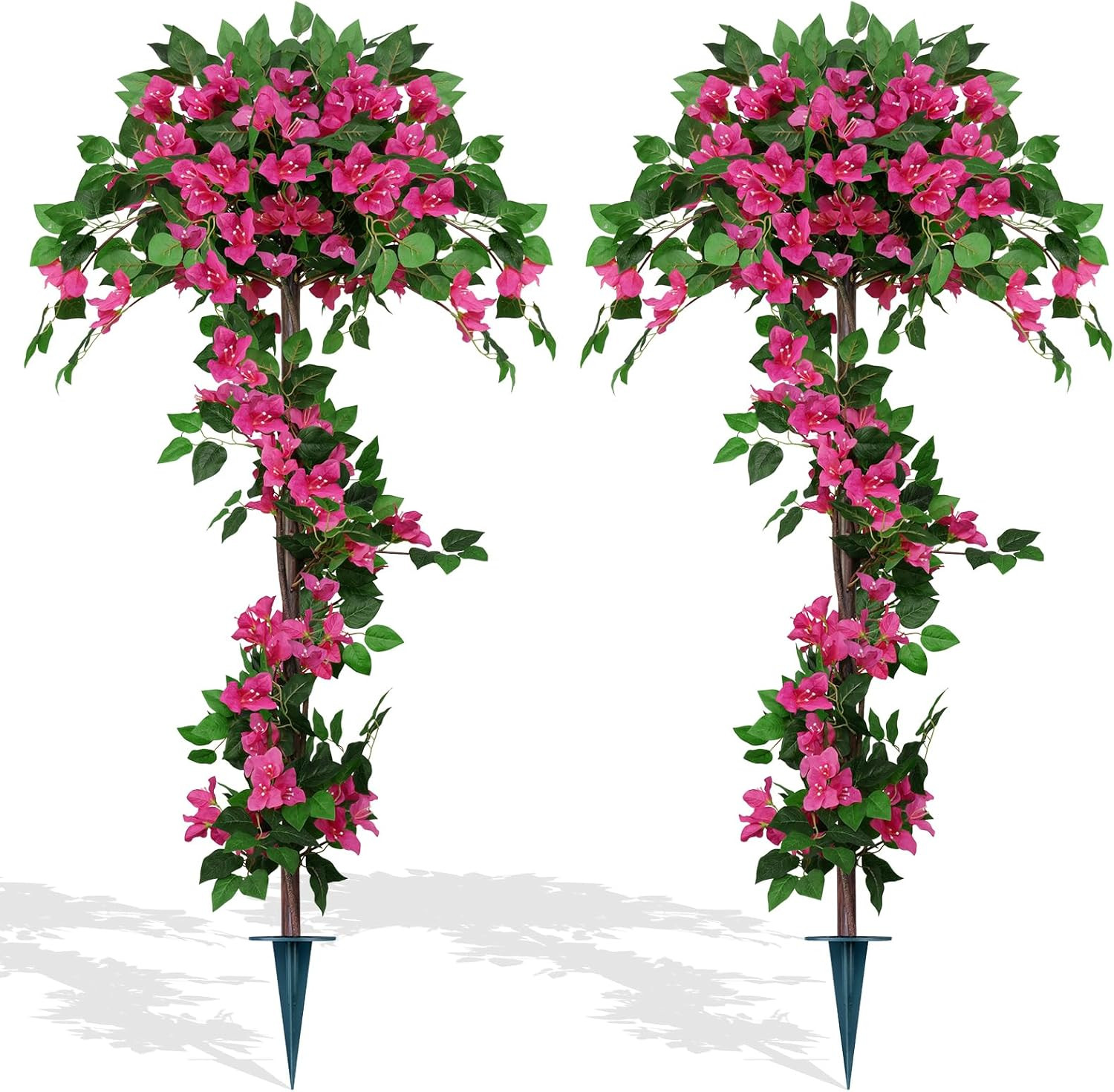 2Pack 5FT UV Resistant Artificial Bougainvillea Trees for Outdoor Decor