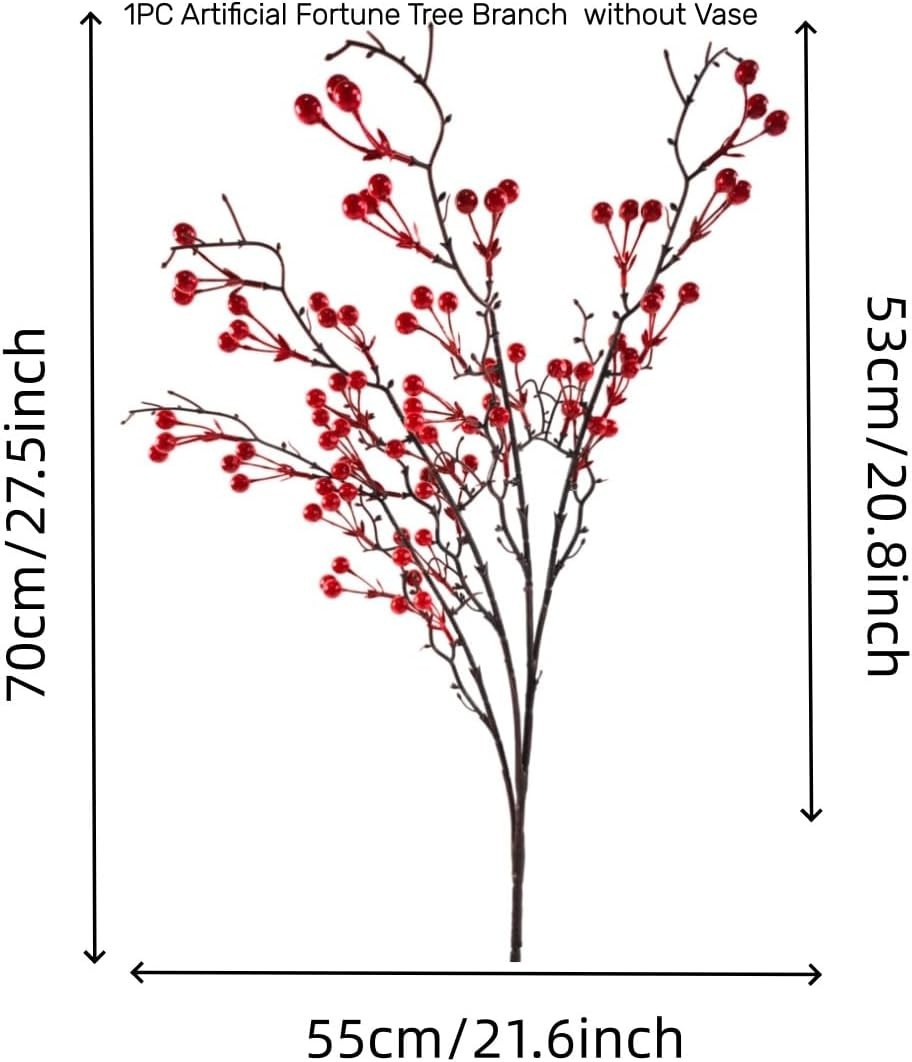 Versatile 27.5 Inch Red Berry Stem Ideal for 2026 Lunar New Celebrations