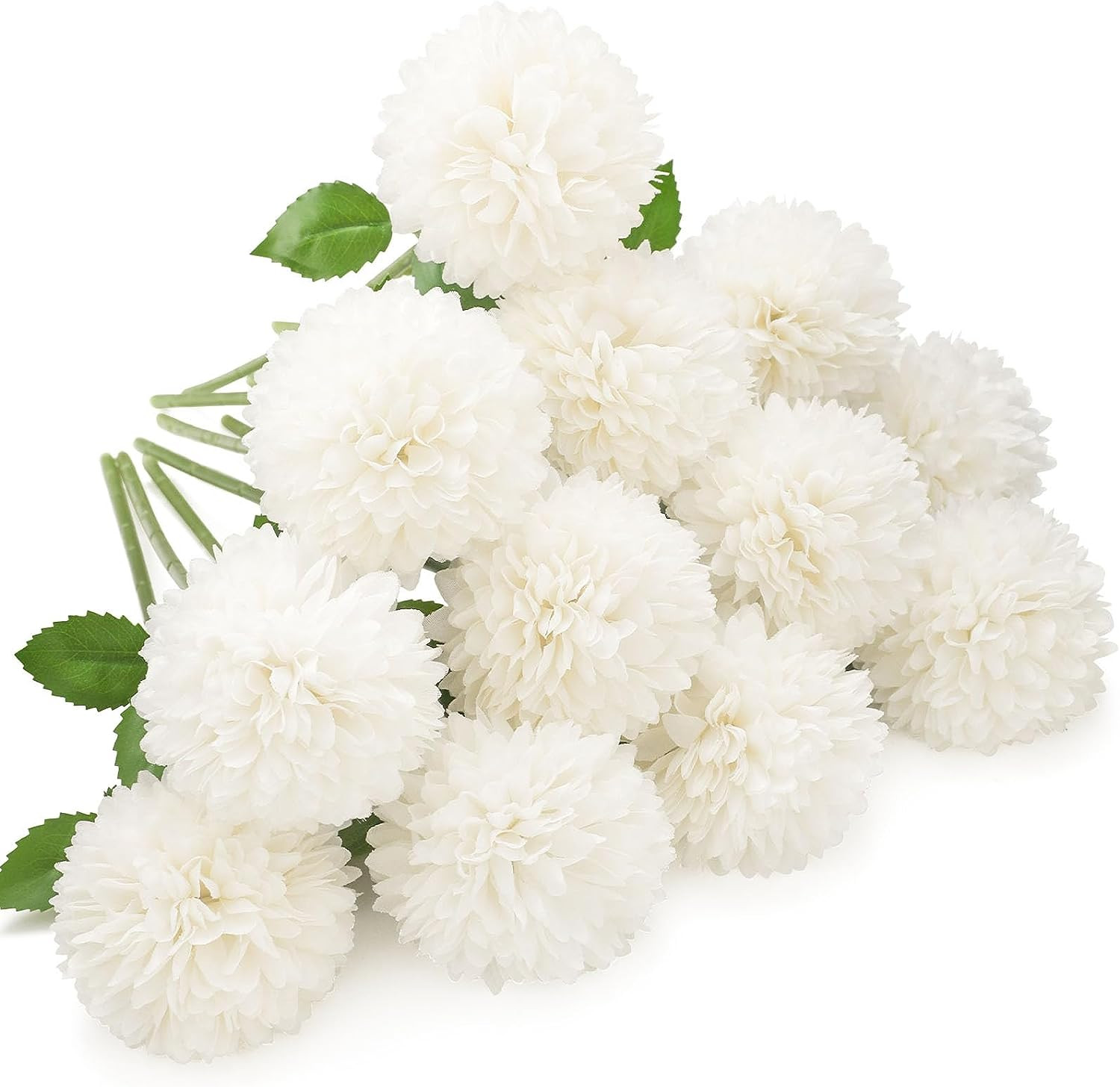 12 Pcs Artificial Chrysanthemum Ball Flowers Silk Bouquet for Home Garden Decor
