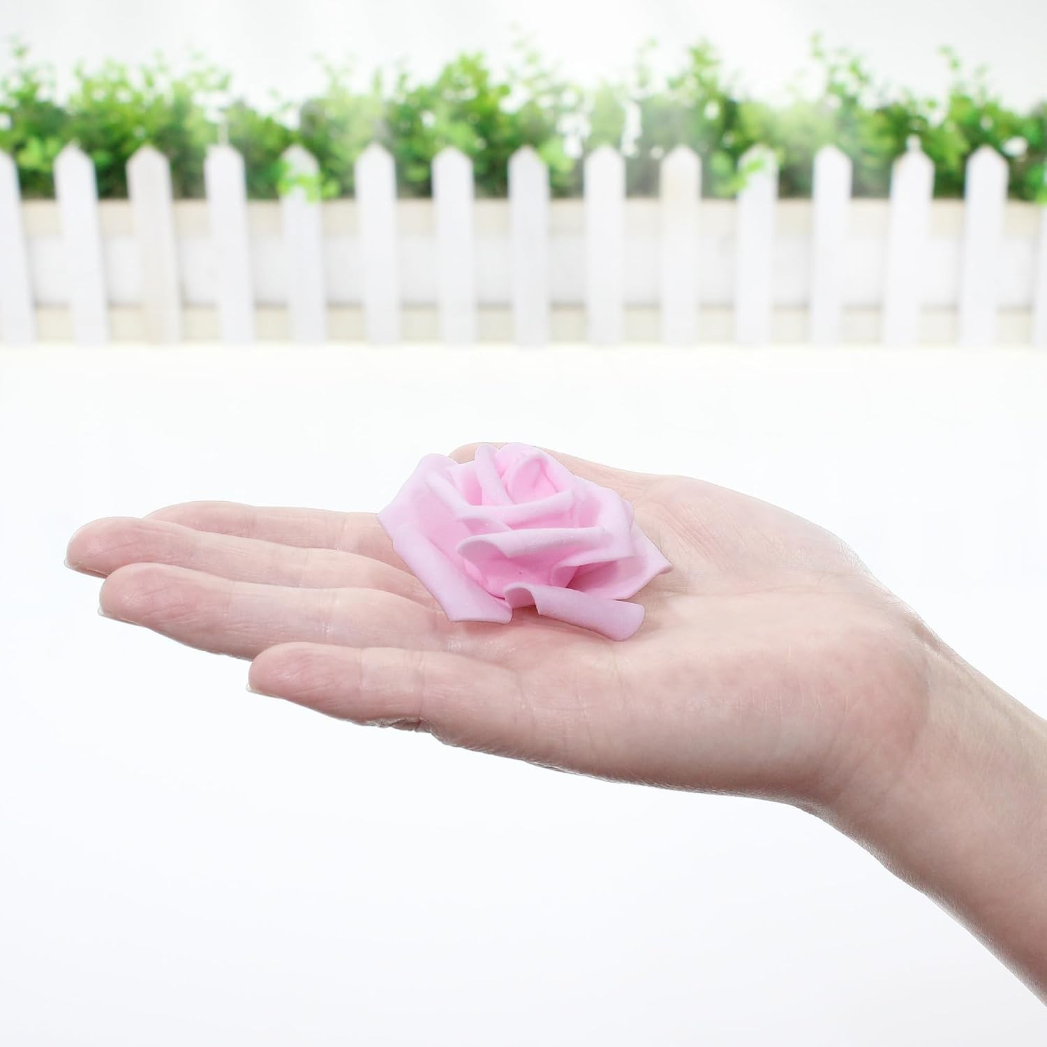 100 Pcs 2 in Artificial Rose Head Bulk 4 Shades of Pink White | Foam Fake Flo…