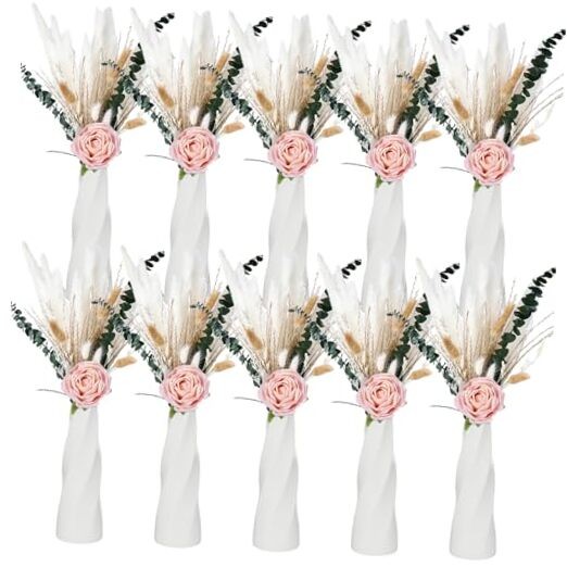10 Set Dried Pampas Grass Centerpiece for Wedding 10 Composite Plastic Flower