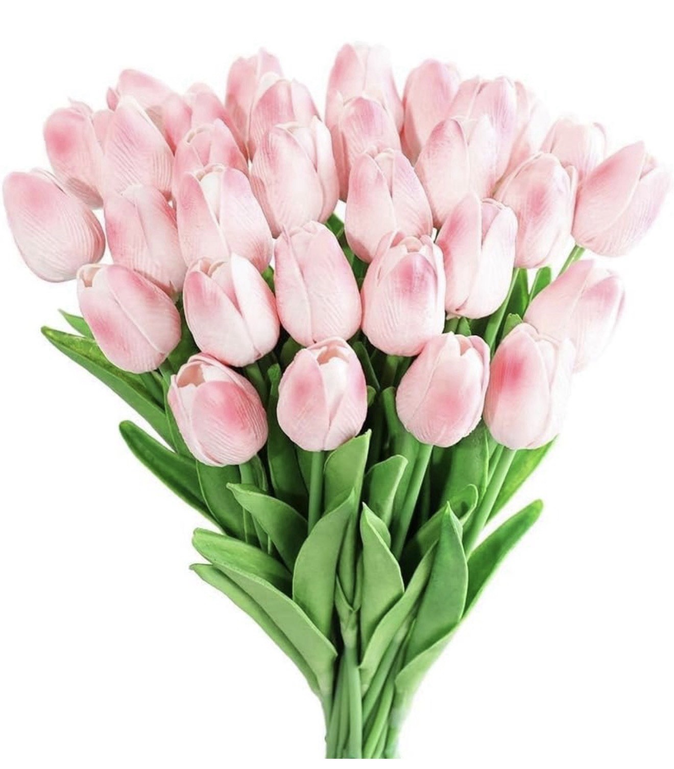 20pcs Pink Faux Tulips Flowers Fake Flowers Bouquets 13.5″ Mother’s Day