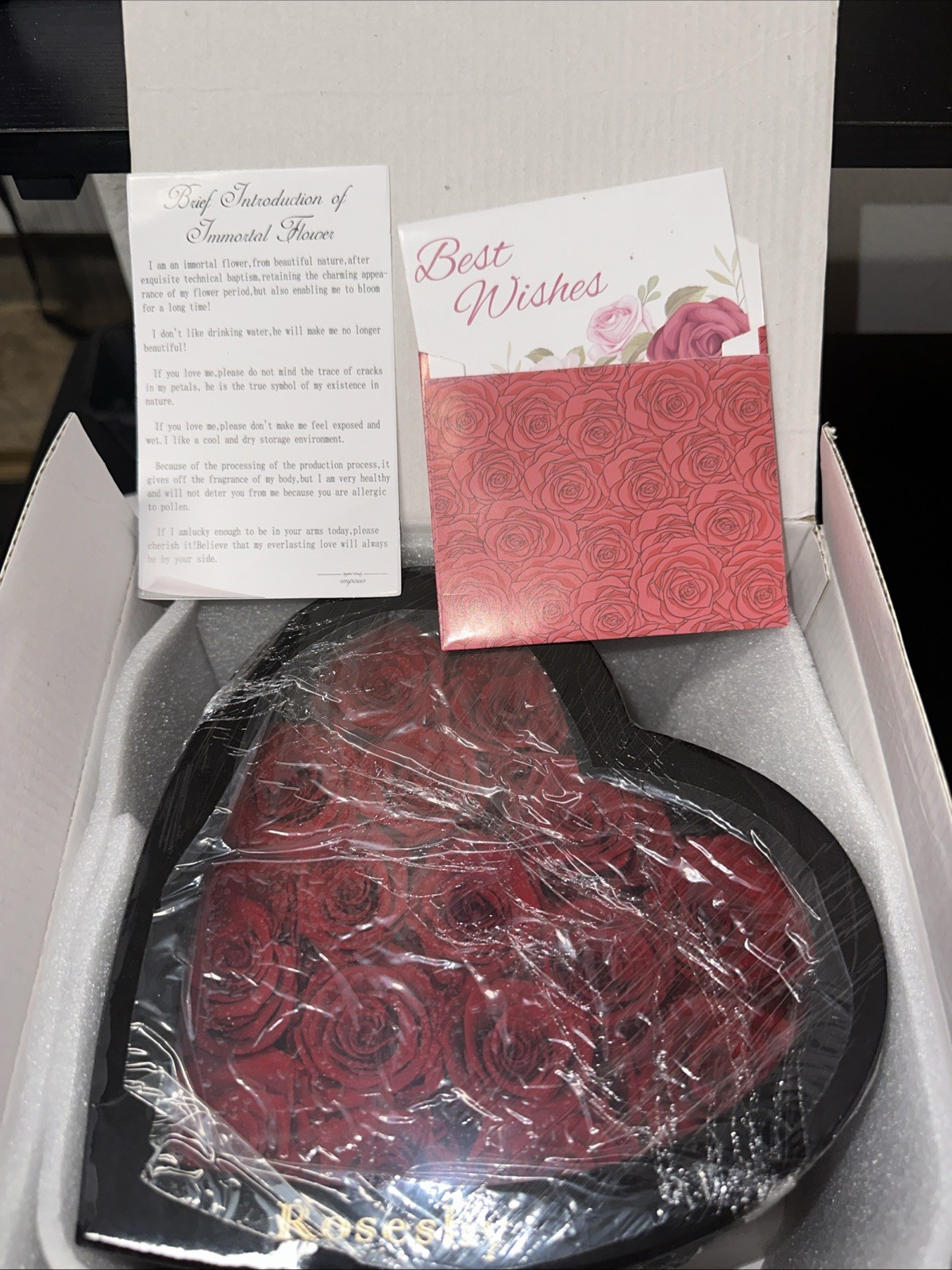 16pc Red Preserved Roses Heart Box-Luxury Forever Roses Gift For Her /New