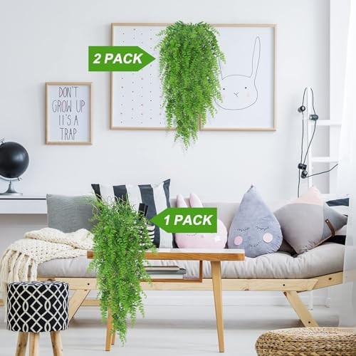 Artificial Hanging Plants Fern Vine – Fake Ivy Leaves Decoration for Indoors 2
