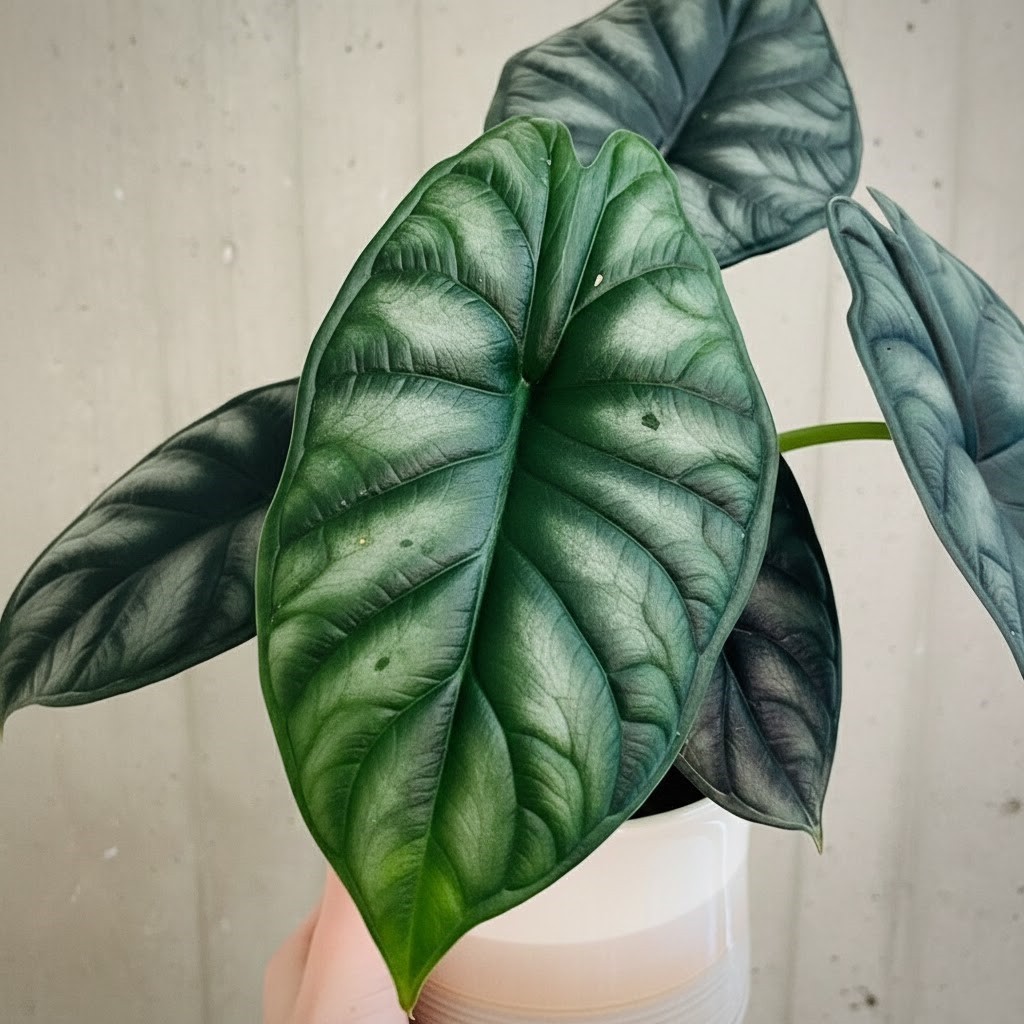 Alocasia Dragon Scale – Textured Silver Green Foliage Live Plant Grow in Pot