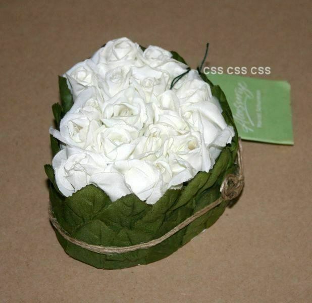 Marcel Schurman Bridal Shower Wedding Hostess Gift Heart Shape Faux White Roses
