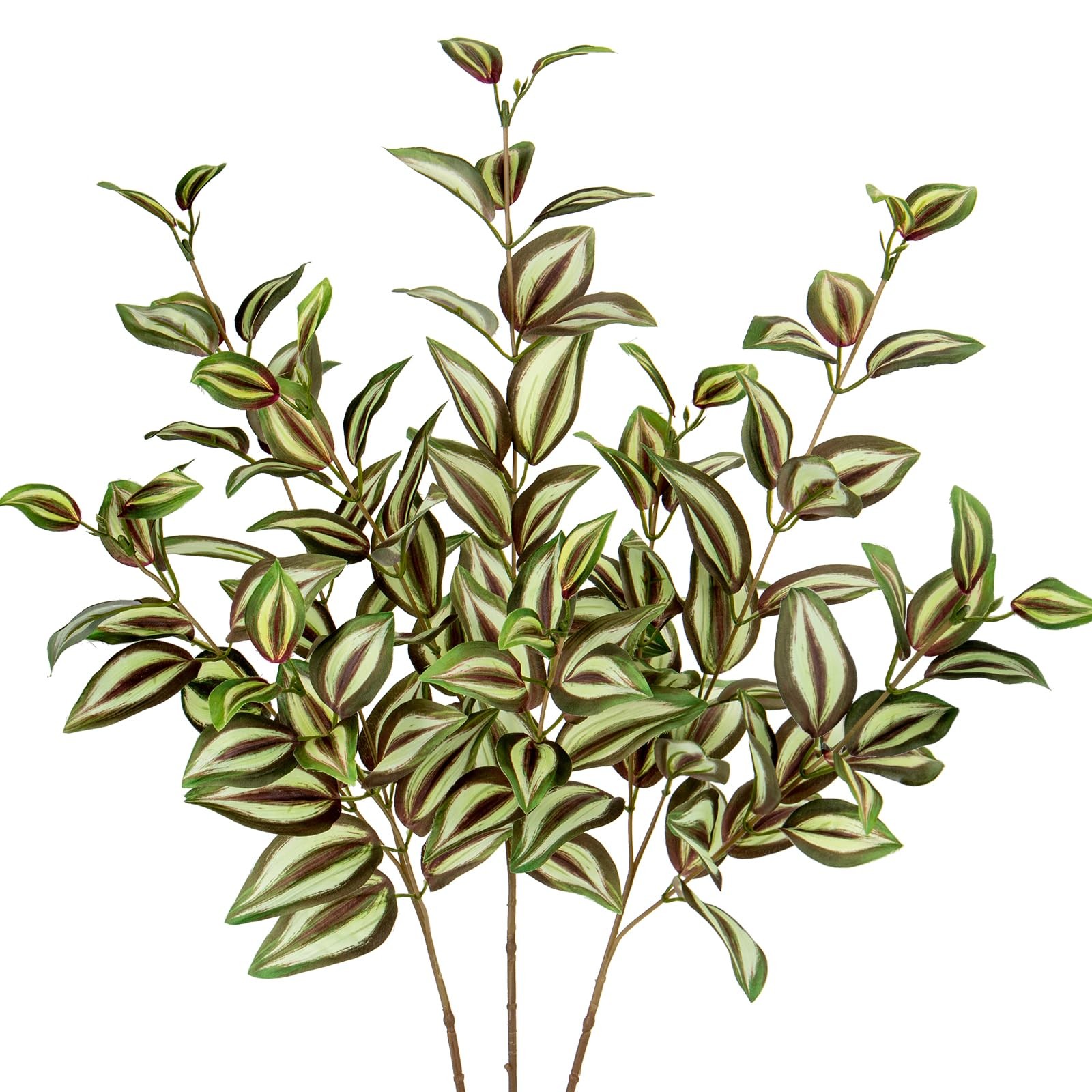 3Pcs Artificial Greenery Stems 29.5 inch Faux Branches for Vase Tradescantia …