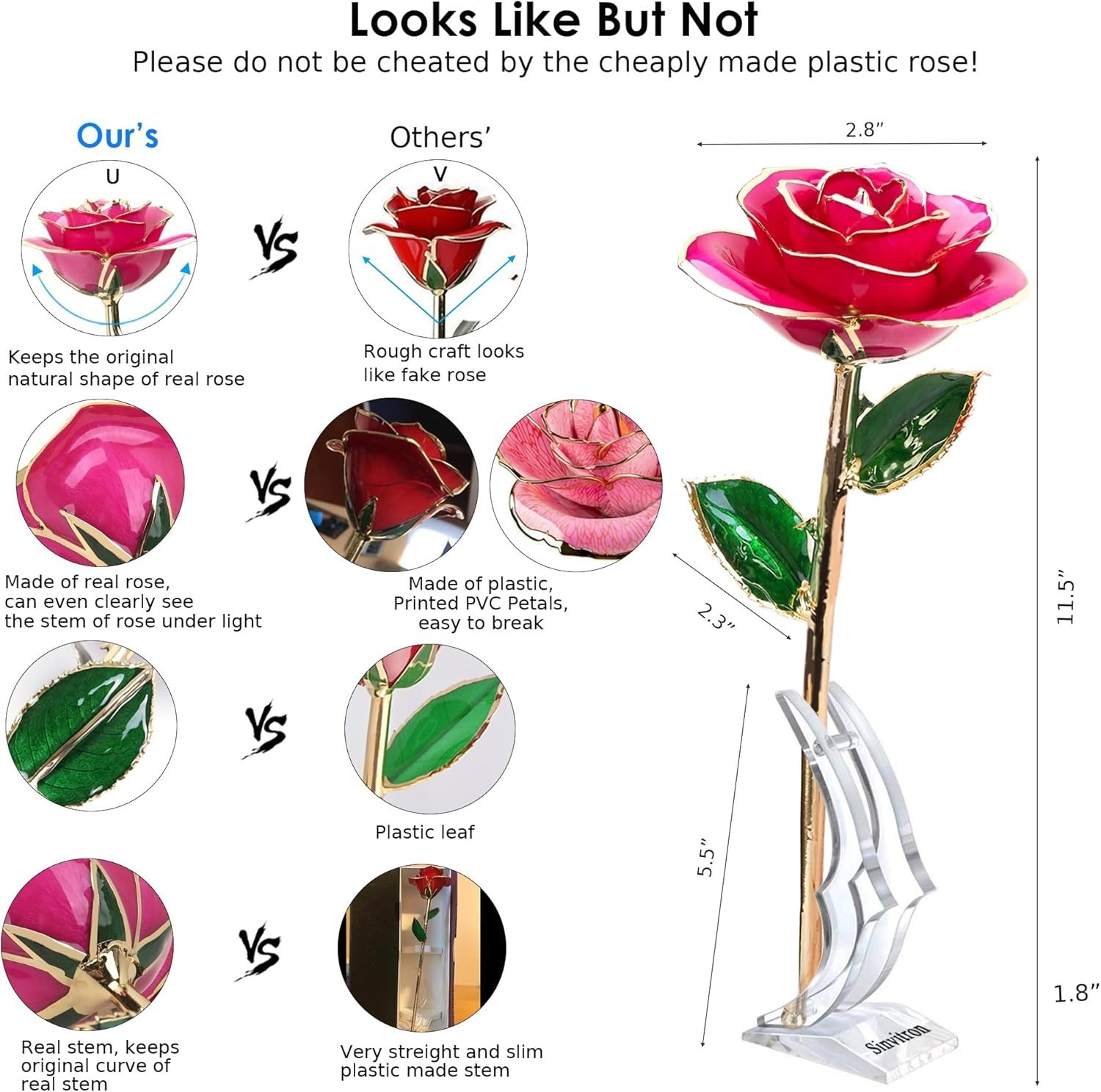 Unique Peach Pink Resin-Preserved Gold Dipped Rose – Perfect Gift for Mom & Wife