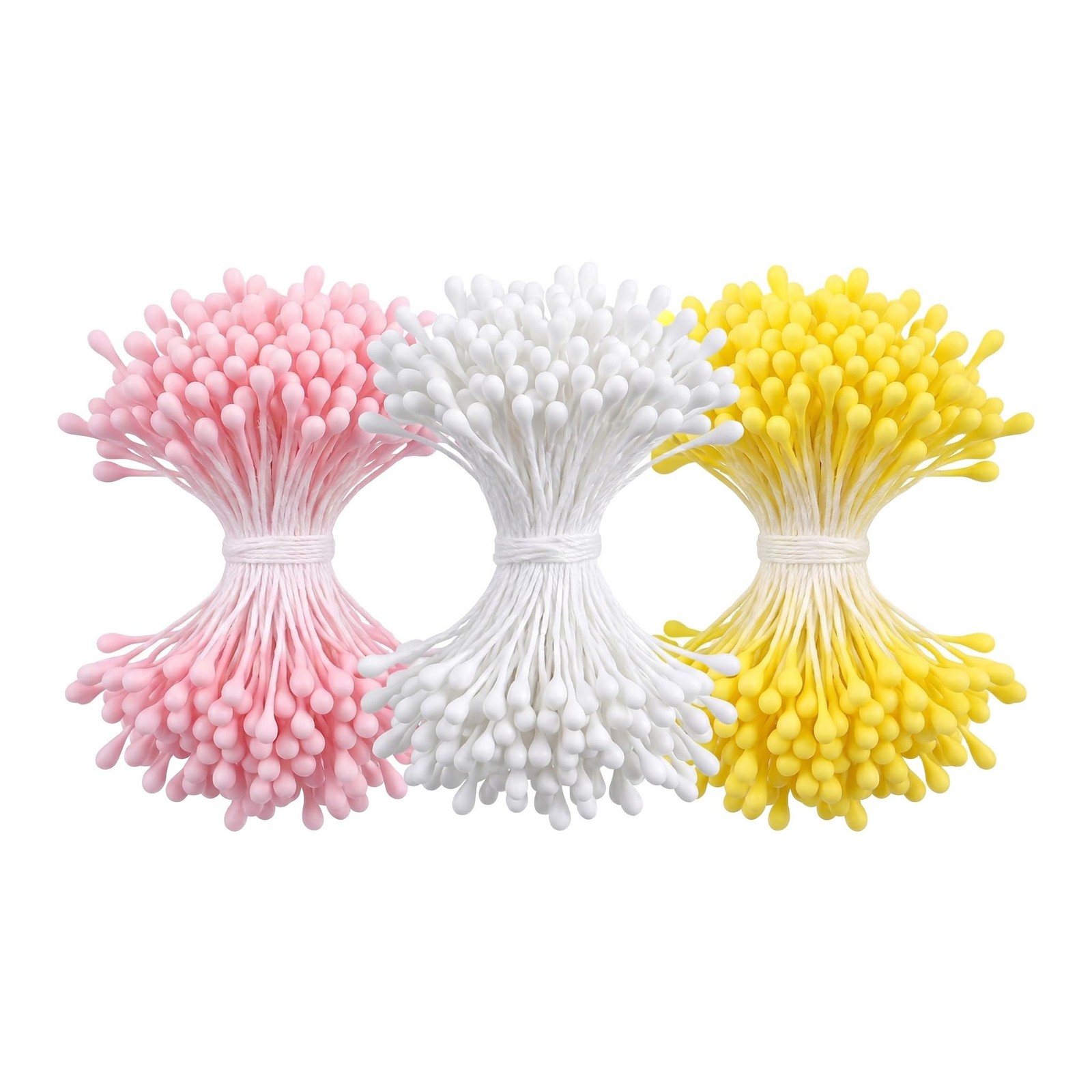 1200PCS Double Head Flower Stamens, Artificial Matte Floral Stamens 3 Colors,…