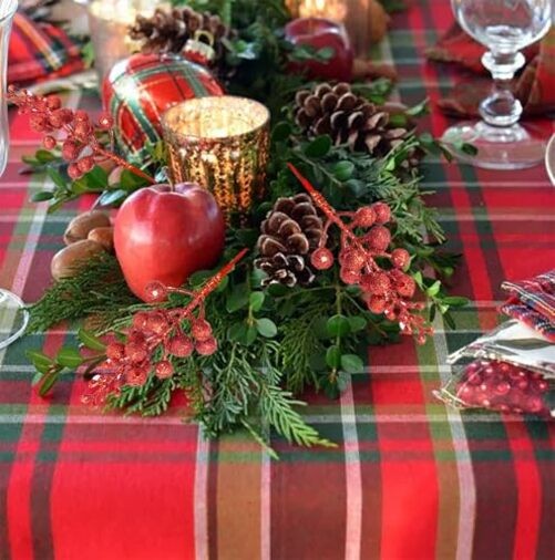 Christmas Tree Decorations Christmas Glitter Berry Stems 8 Inch, Artificial Red