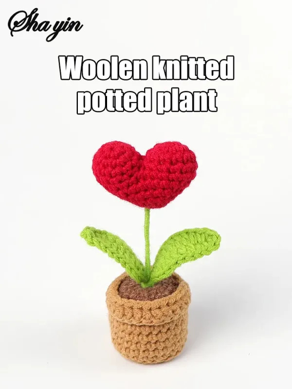 Hook Woven Finished Small Potted Plant Simulation Flower Potted Plant Flower