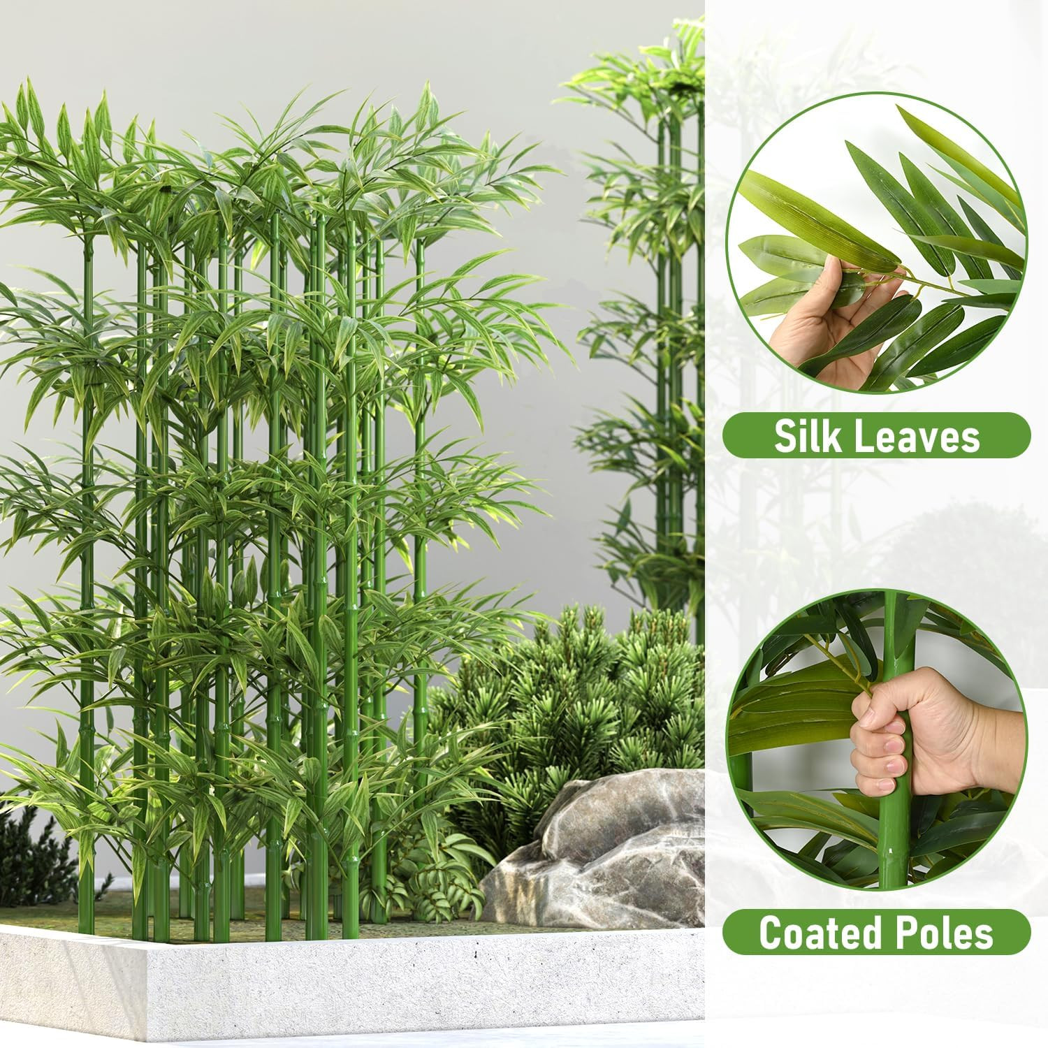 5Ft Fake Bamboo Plant 10 Pack, Artificial Privacy Plants Indoor Outdoor Faux …